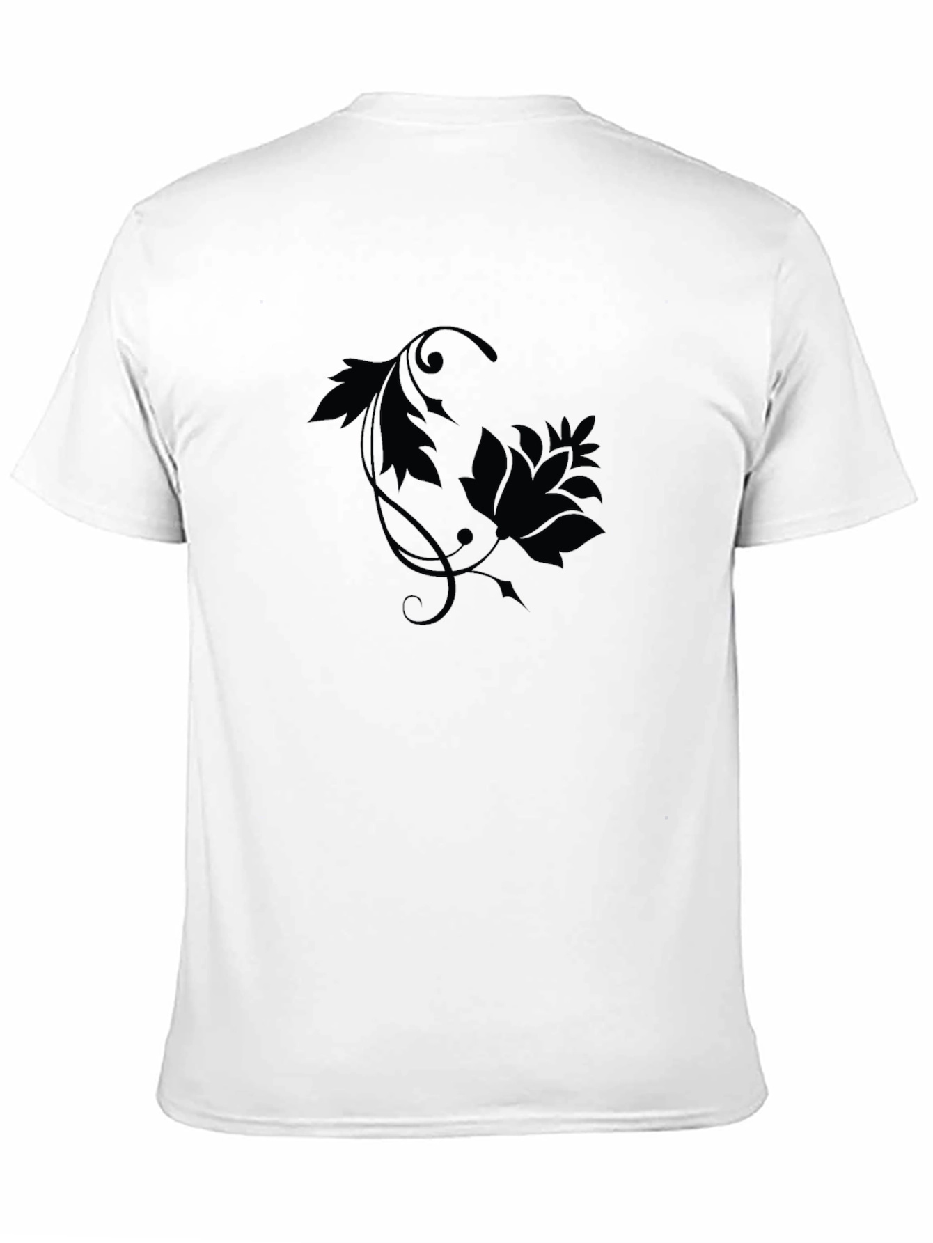 Black Floral Print Crew Neck T-Shirt