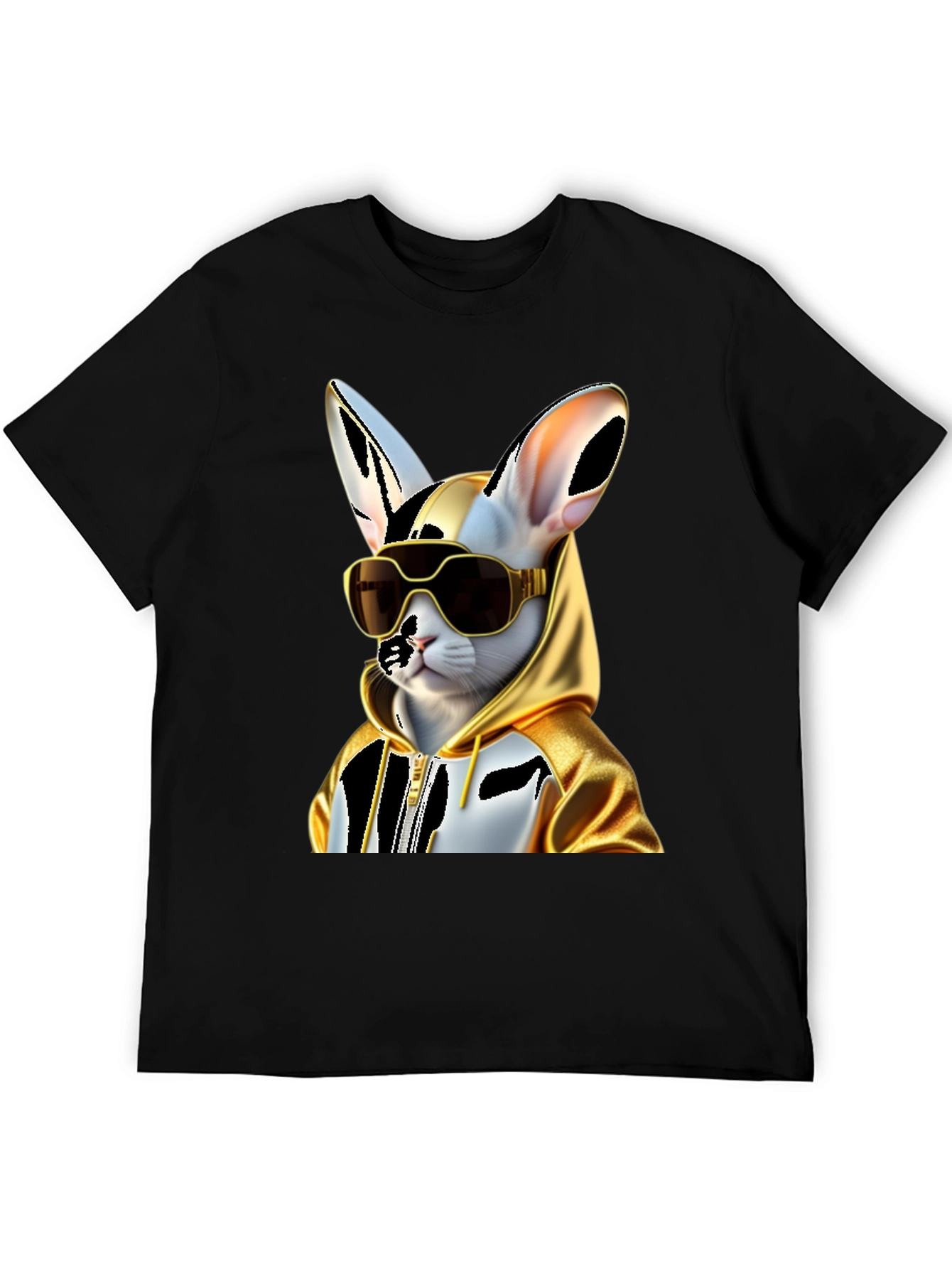 Cool Cat Hoodie Tee - Black Cotton Blend