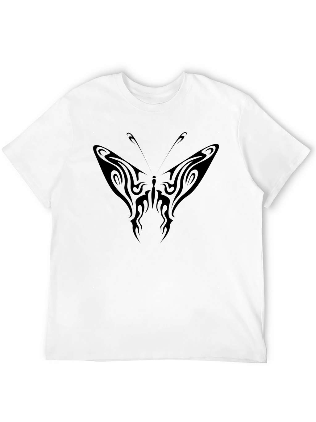 Tribal Butterfly Graphic Tee - Black