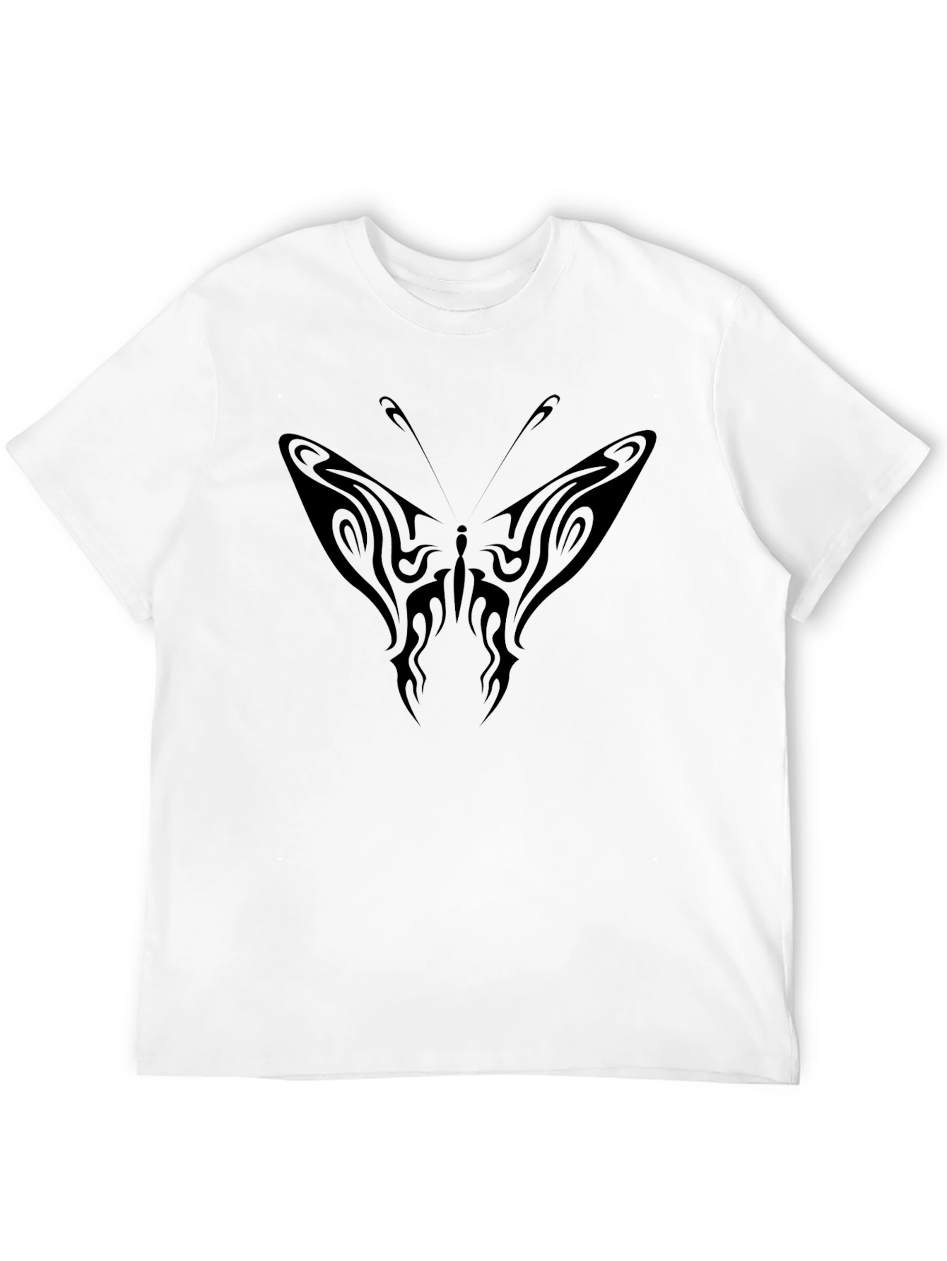 Tribal Butterfly Graphic Tee - Black