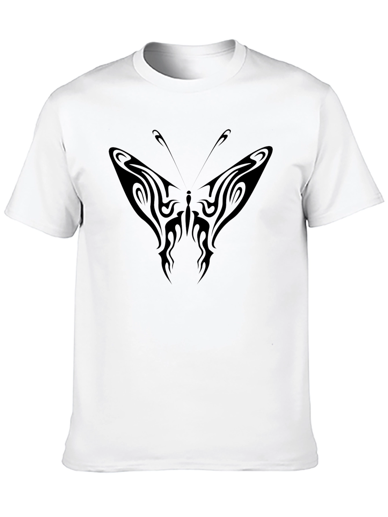 Tribal Butterfly Graphic Tee - Black