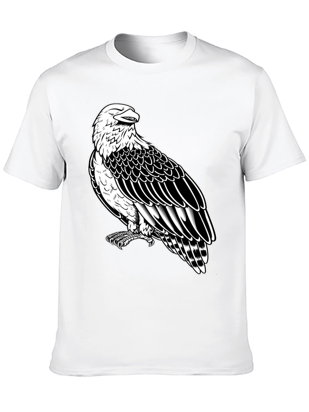 Eagle Graphic Tee - Black Cotton Shirt