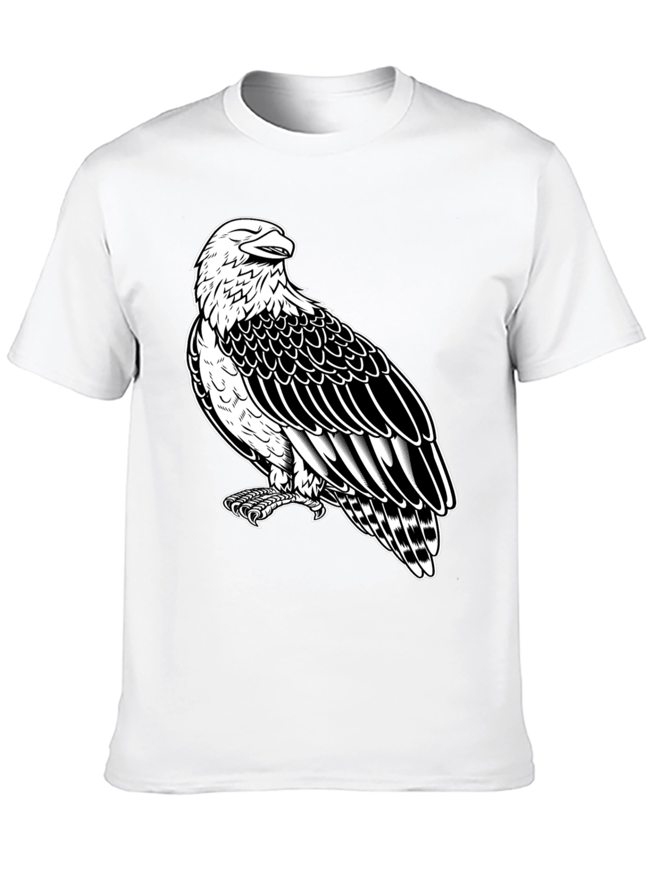 Eagle Graphic Tee - Black Cotton Shirt