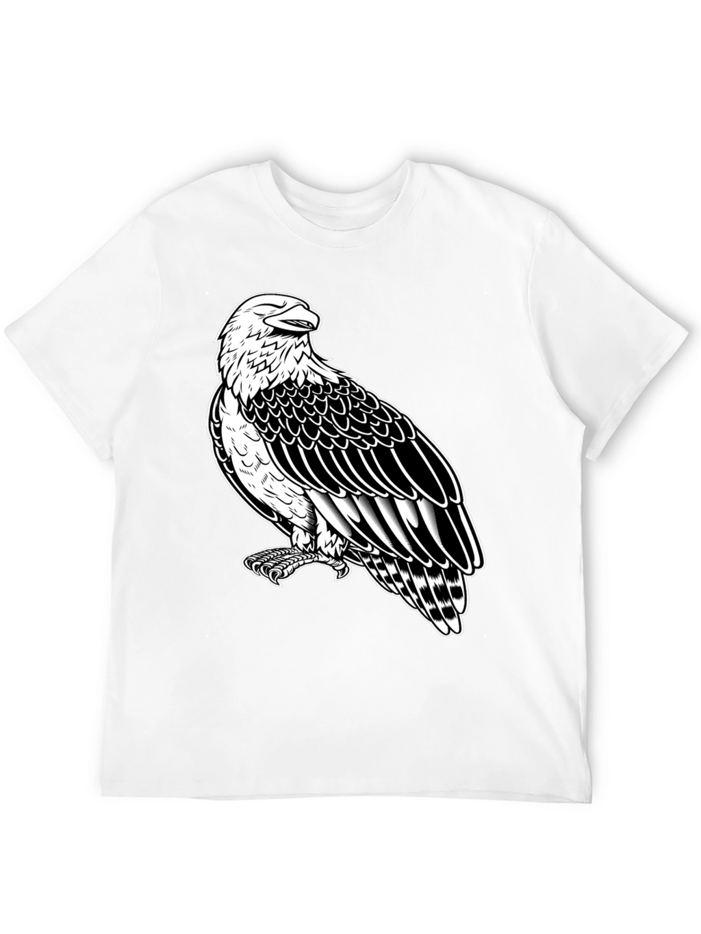 Eagle Graphic Tee - Black Cotton Shirt