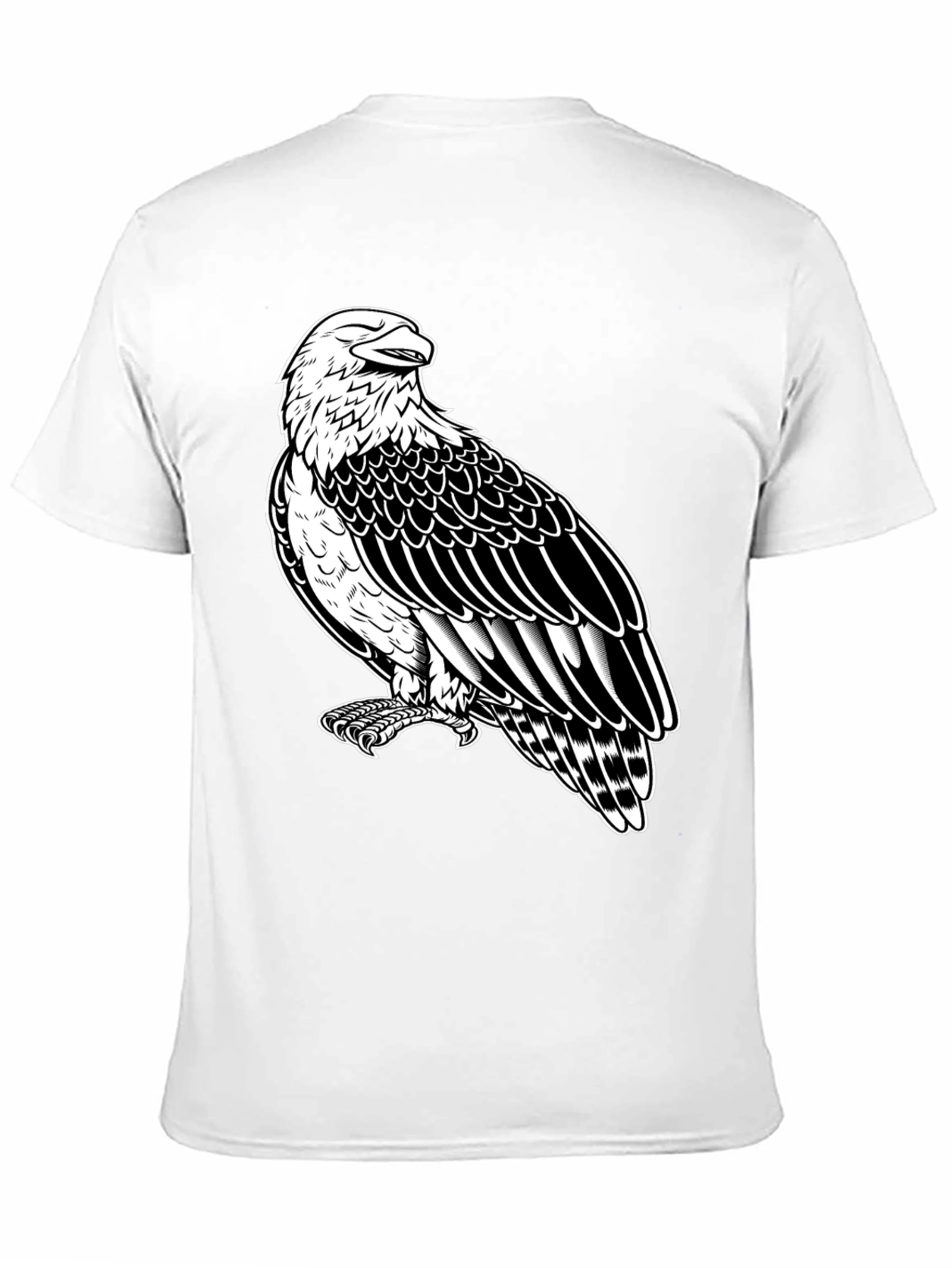 Eagle Graphic Tee - Black Cotton Shirt