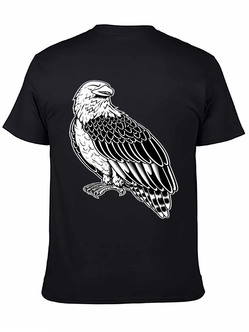 Eagle Graphic Tee - Black Cotton Shirt