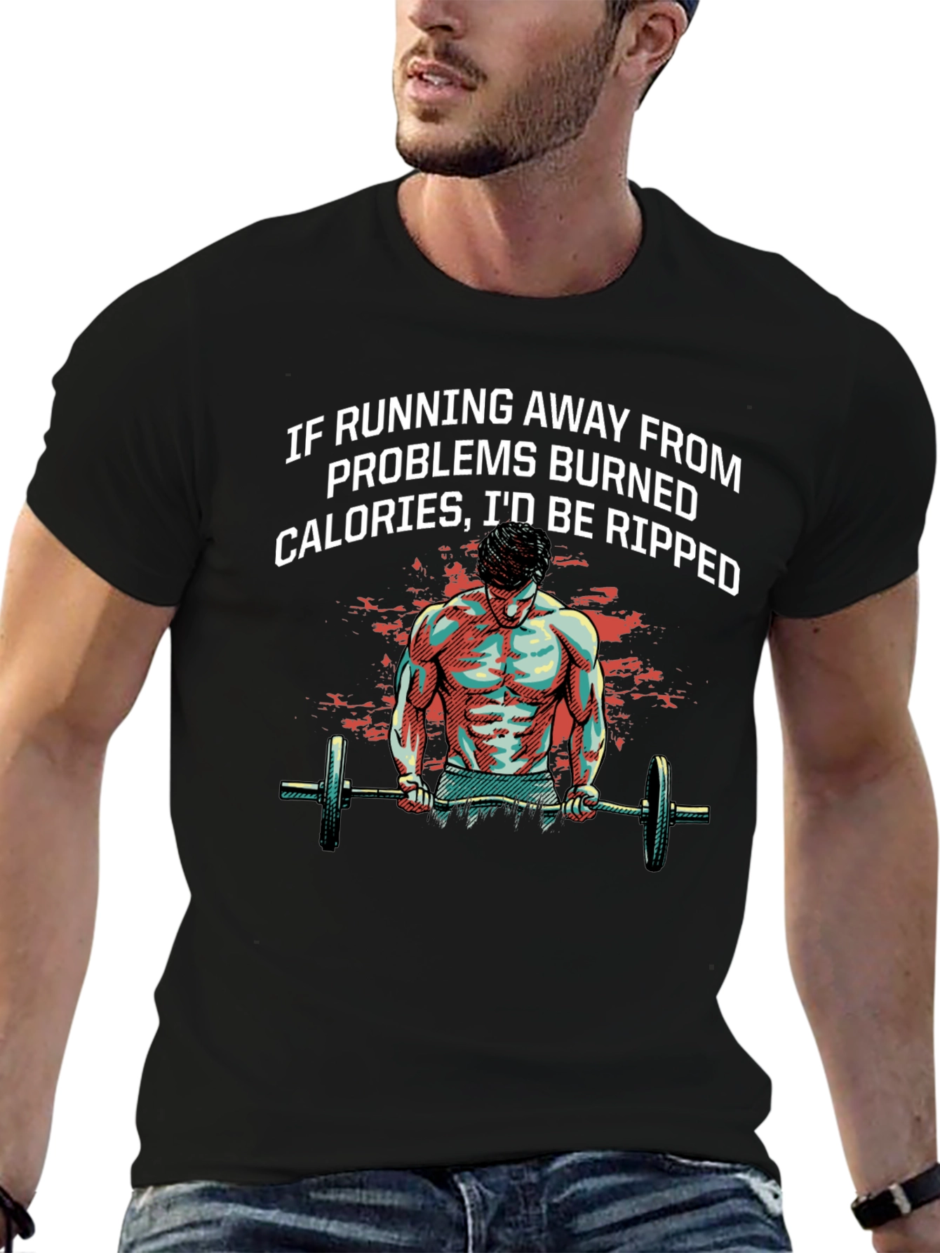 Funny Gym T-Shirt - Running Away From Problems