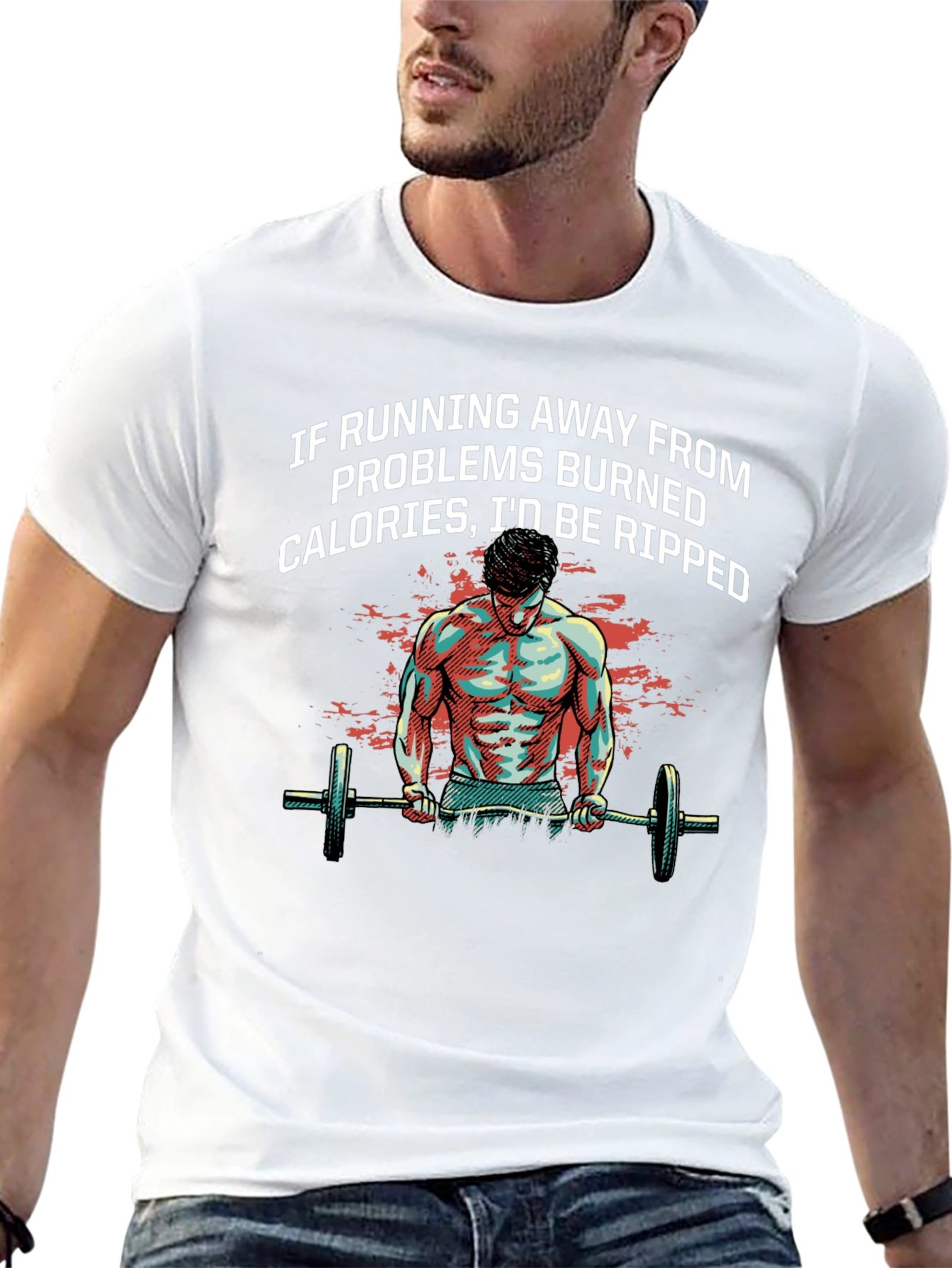 Funny Gym T-Shirt - Running Away From Problems