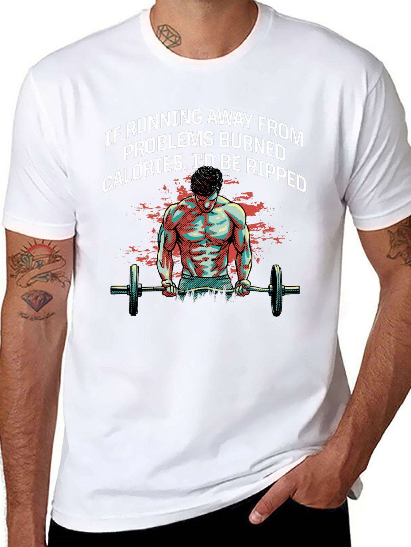 Funny Gym T-Shirt - Running Away From Problems
