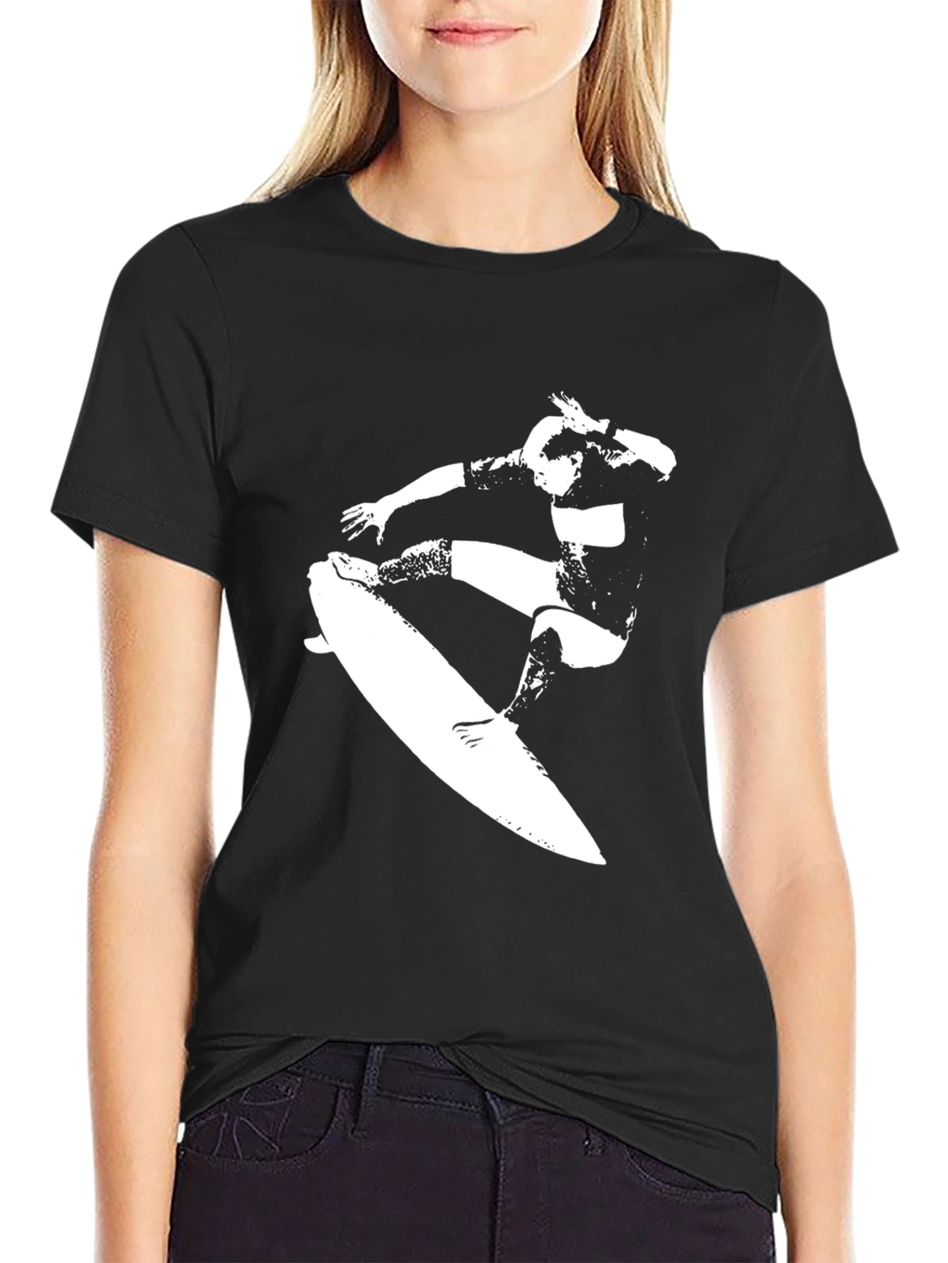 Black Surfer Graphic Tee - Casual Style