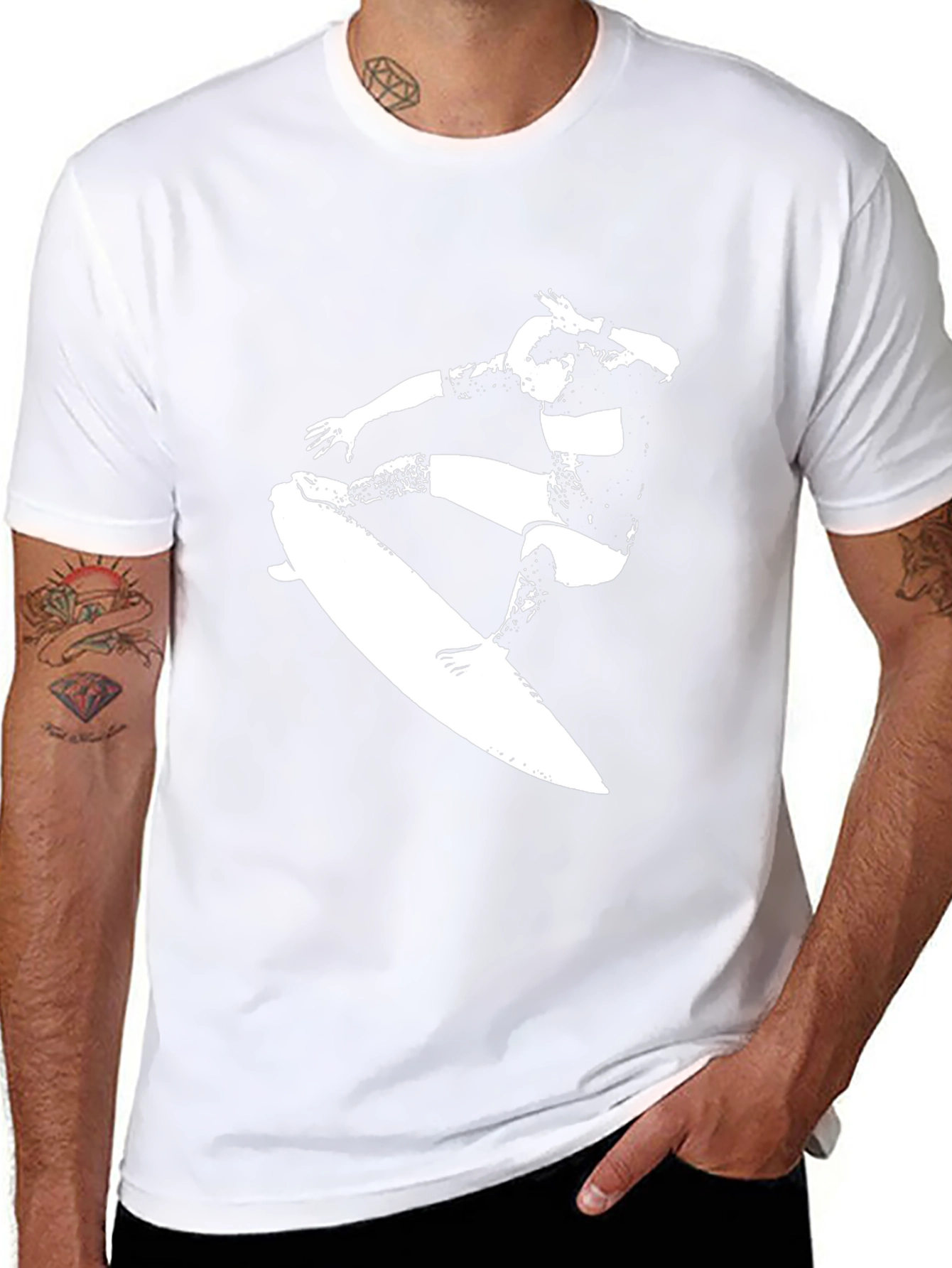 Black Surfer Graphic Tee - Casual Style