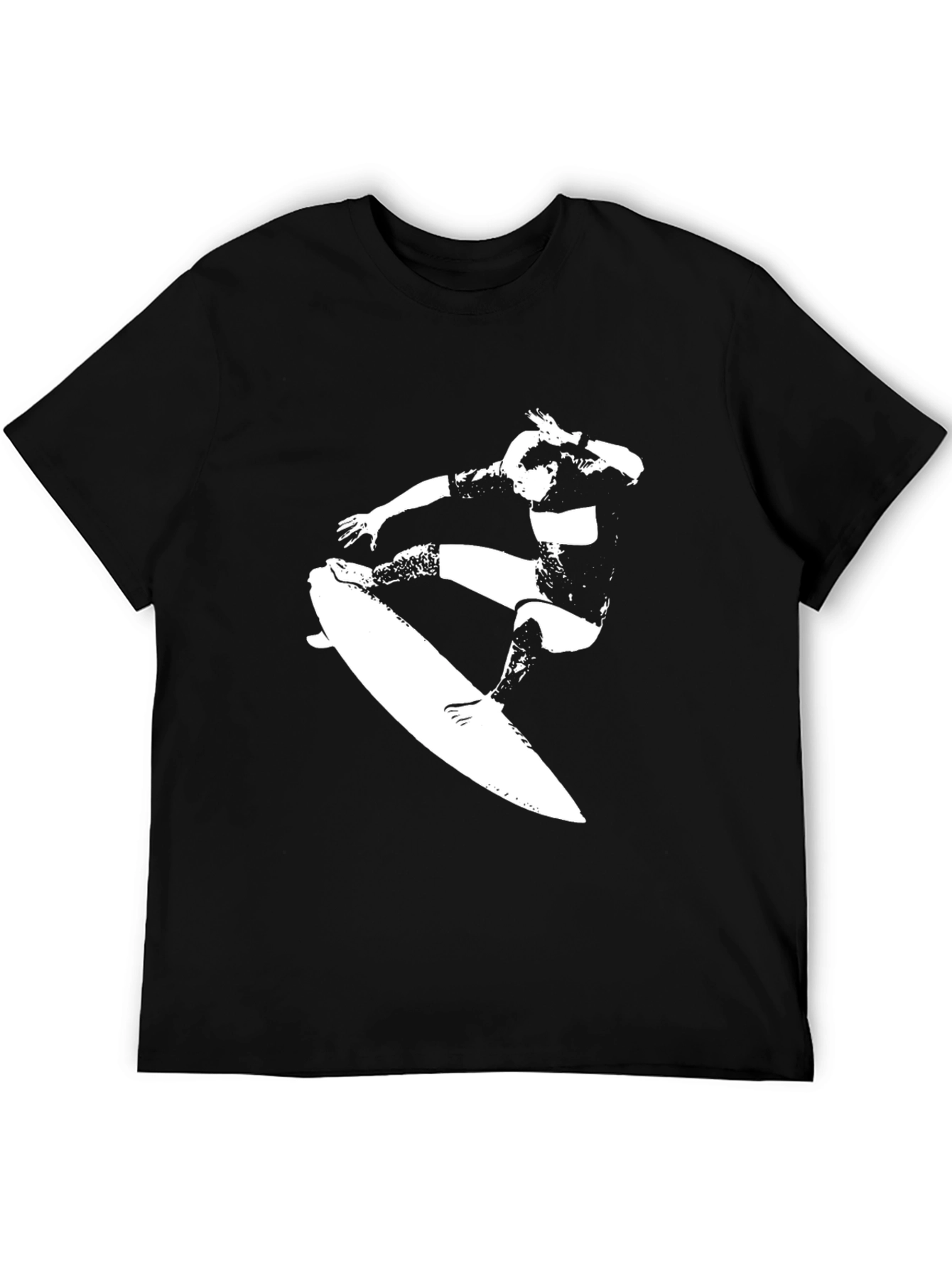 Black Surfer Graphic Tee - Casual Style