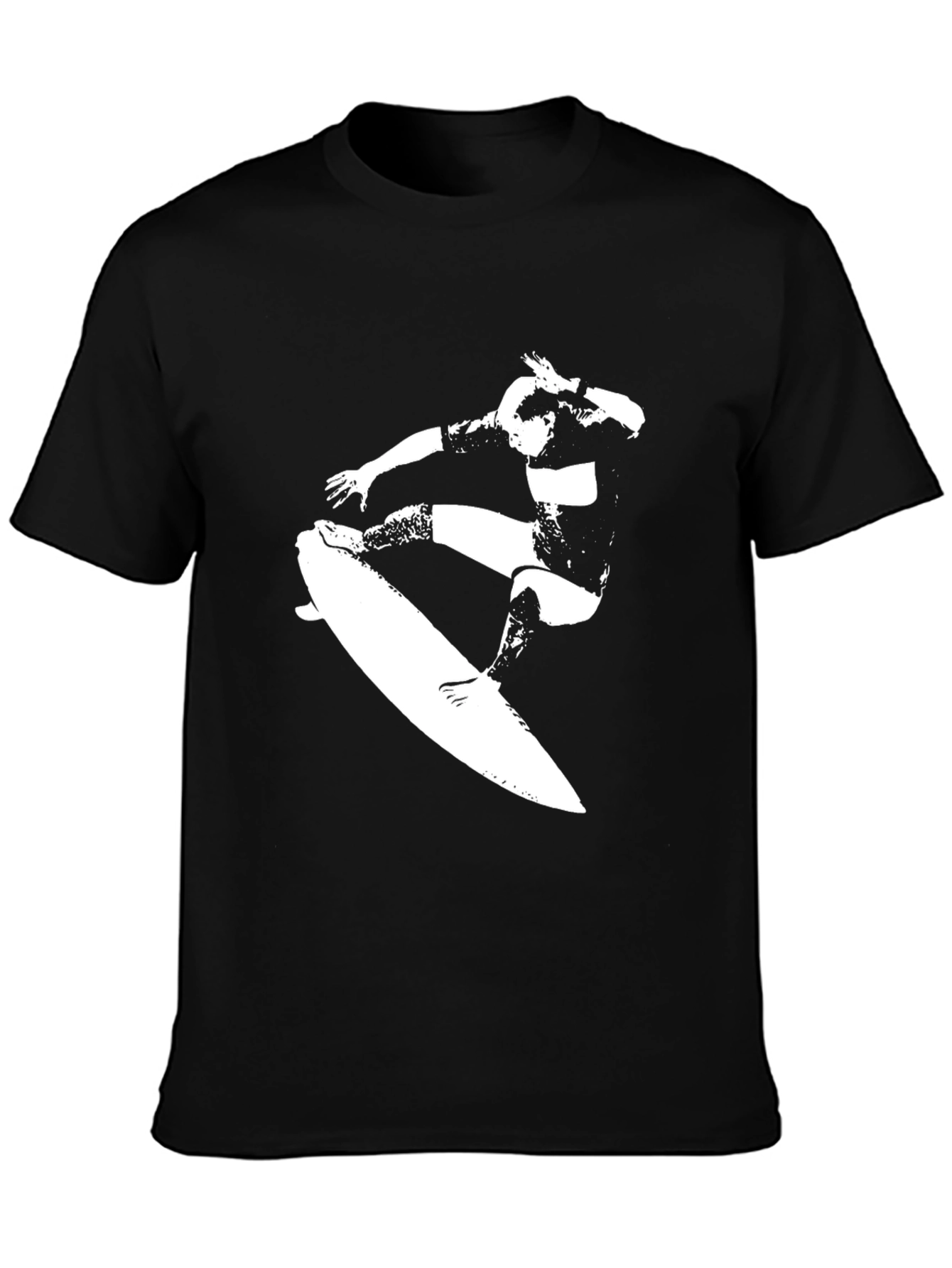 Black Surfer Graphic Tee - Casual Style