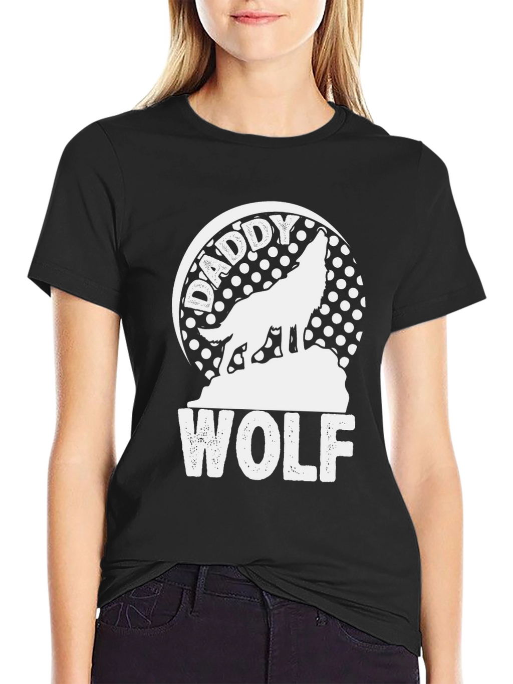 Daddy Wolf Black T-Shirt - Graphic Tee