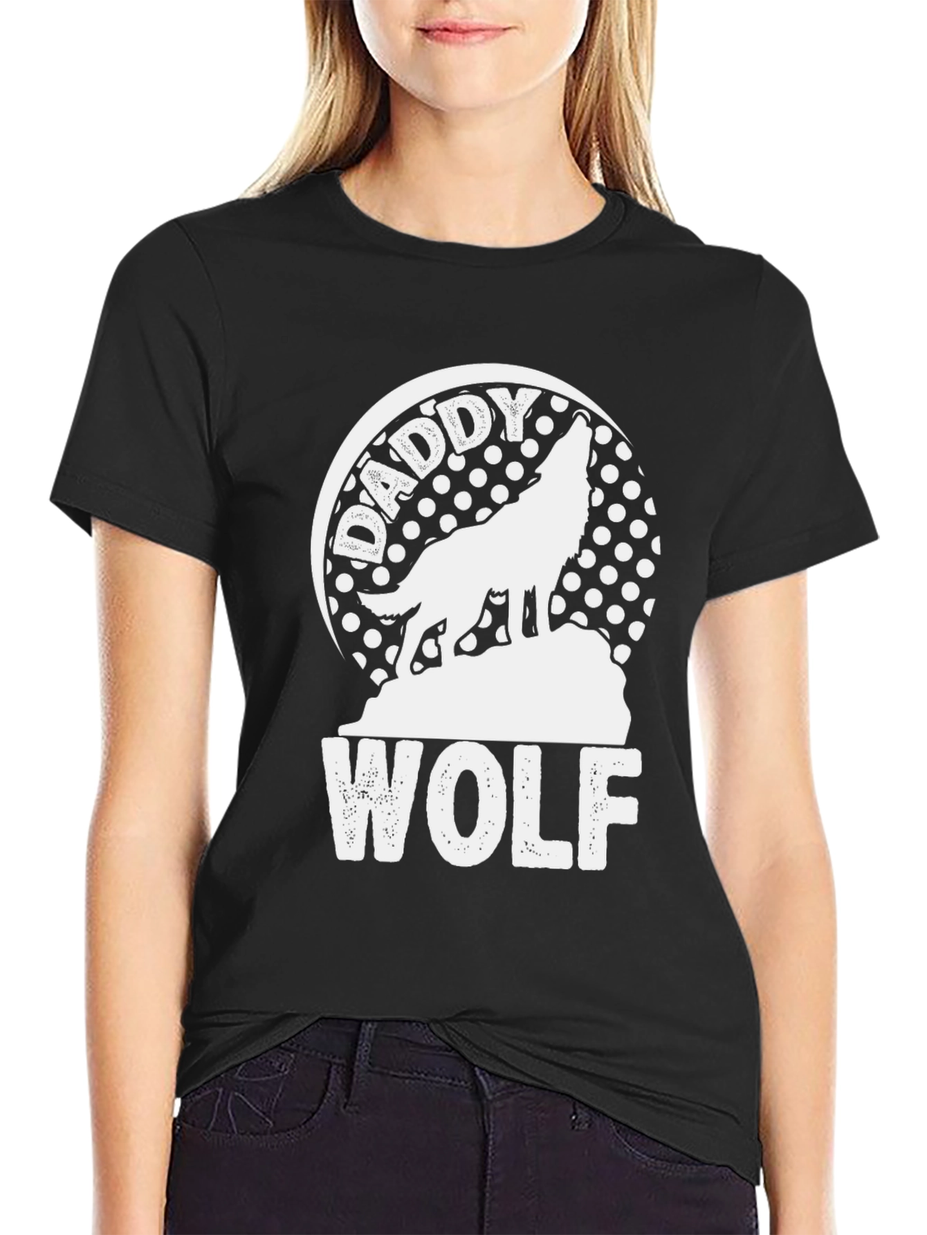 Daddy Wolf Black T-Shirt - Graphic Tee