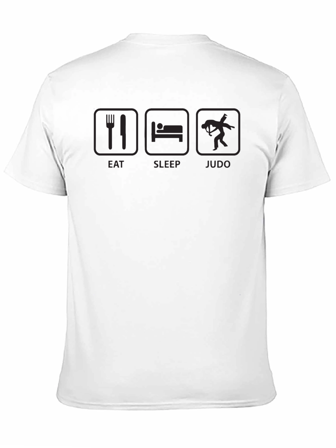 Eat Sleep Judo T-Shirt -  Black Cotton Graphic Tee