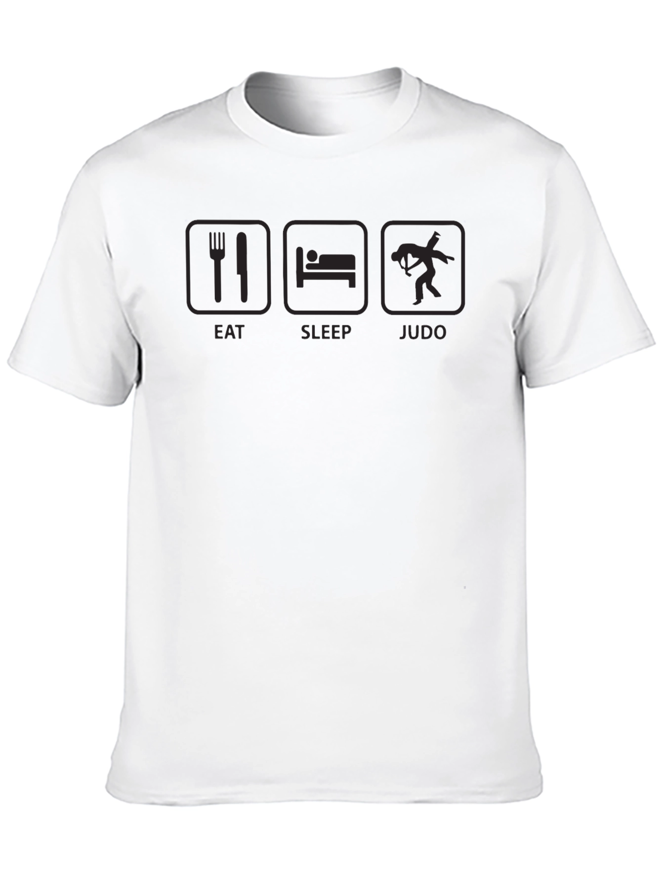 Eat Sleep Judo T-Shirt -  Black Cotton Graphic Tee
