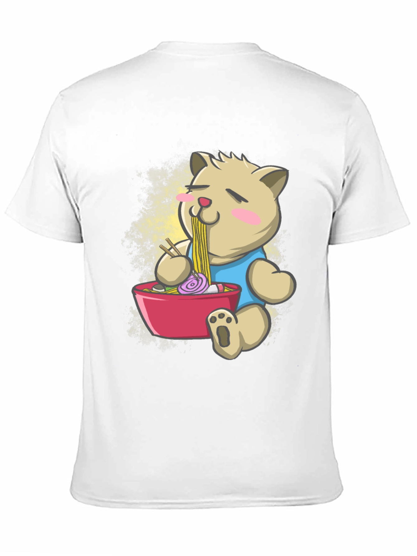 Cute Ramen Bear Black T-Shirt