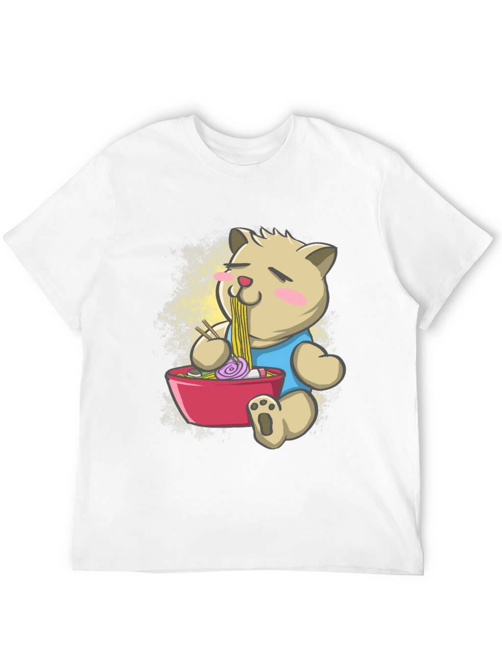 Cute Ramen Bear Black T-Shirt