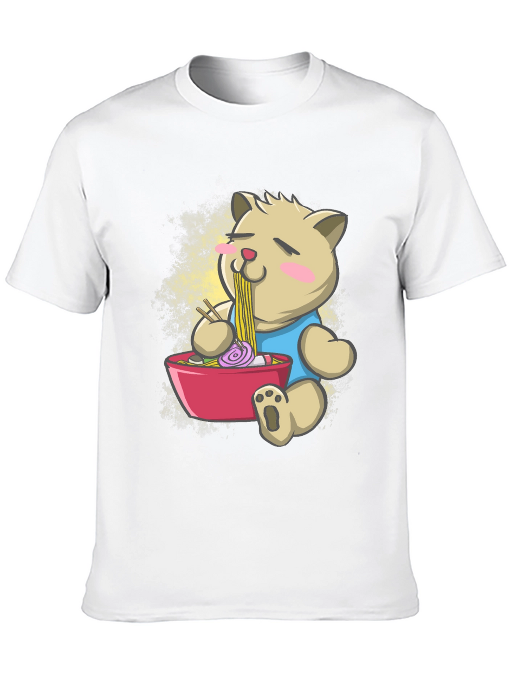 Cute Ramen Bear Black T-Shirt
