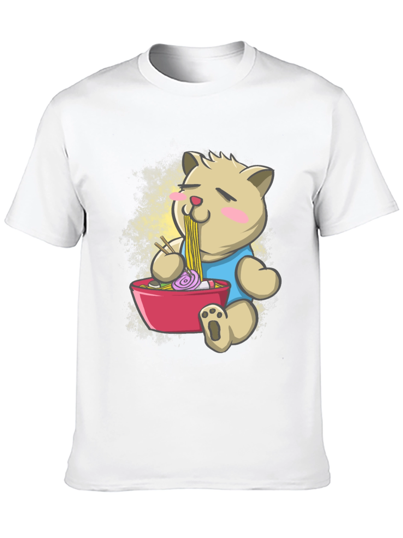 Cute Ramen Bear Black T-Shirt