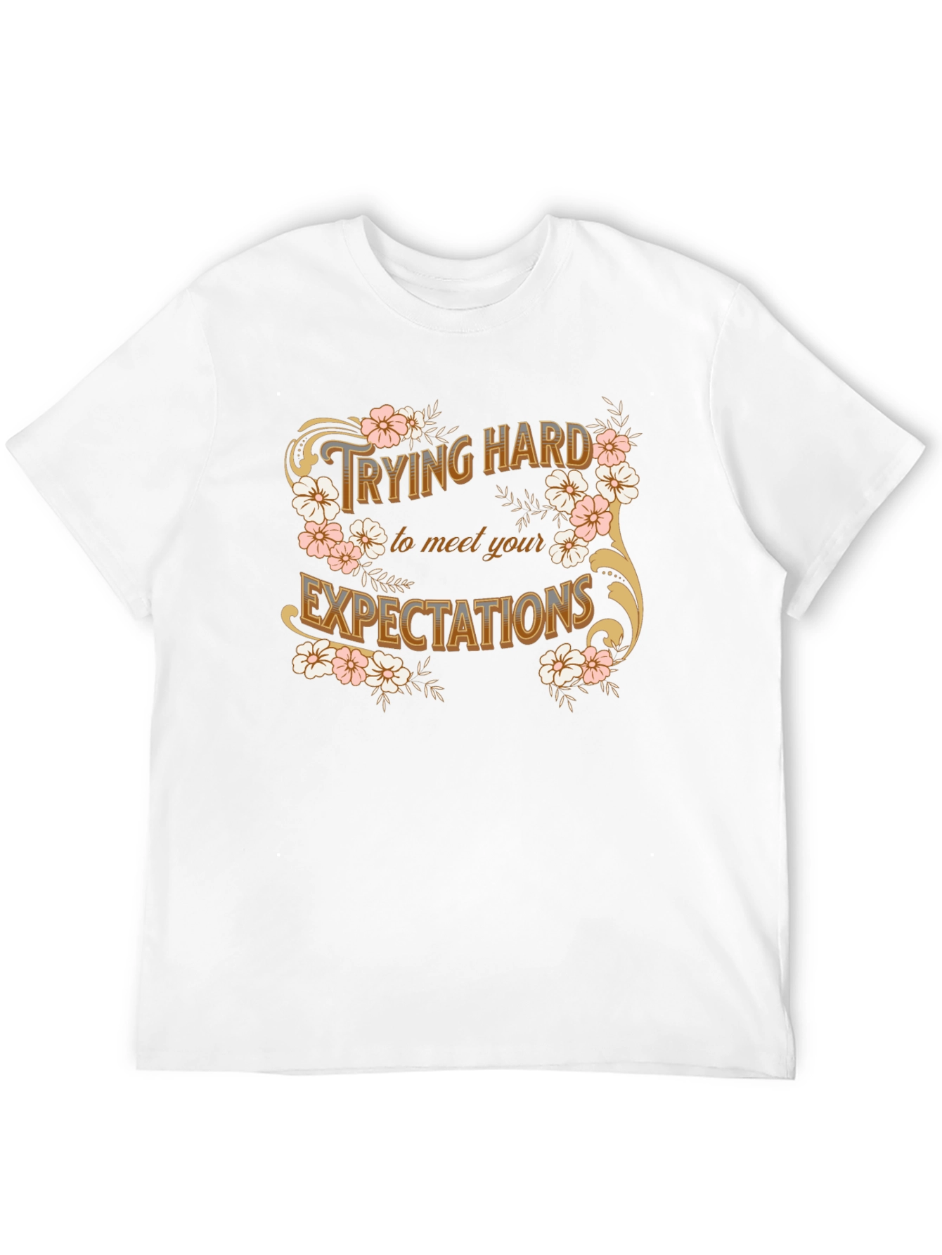 Trying Hard Floral Graphic Tee - Black