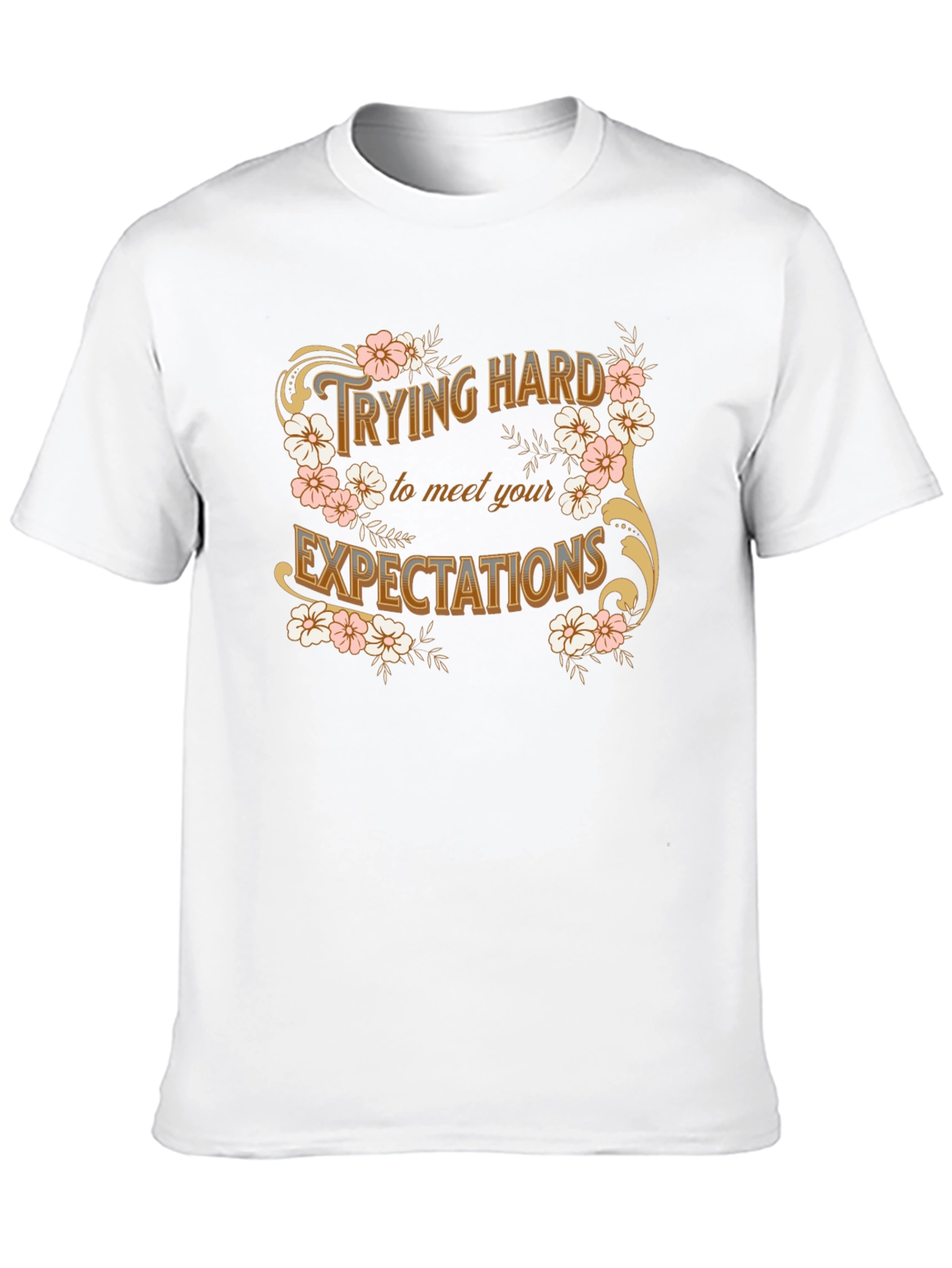 Trying Hard Floral Graphic Tee - Black