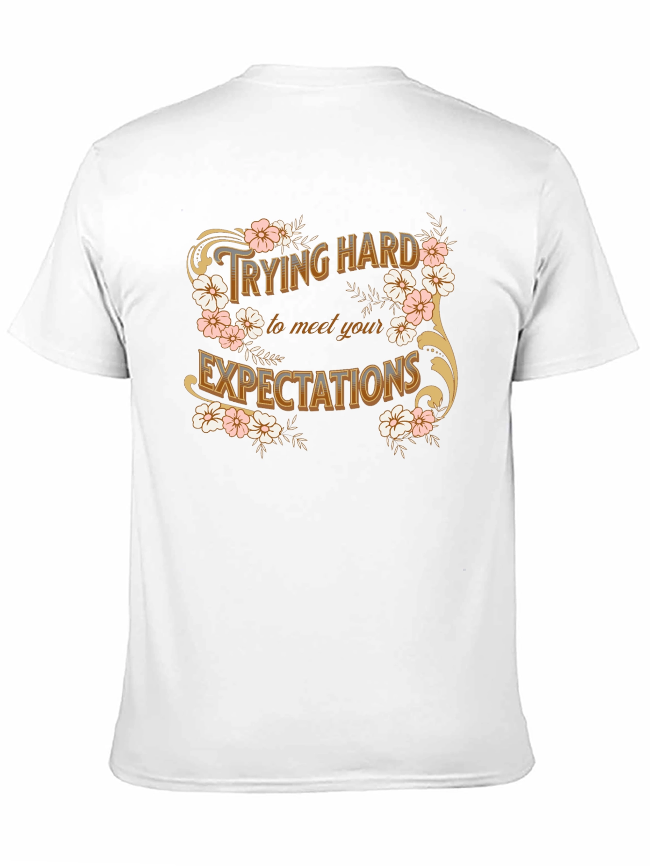 Trying Hard Floral Graphic Tee - Black
