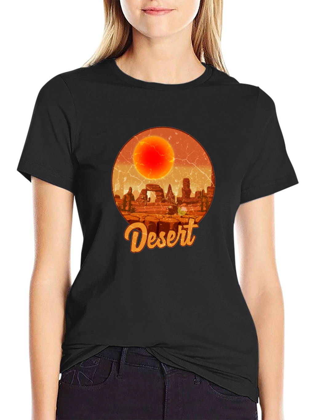 Desert Graphic Tee - Retro Sunscape T-Shirt