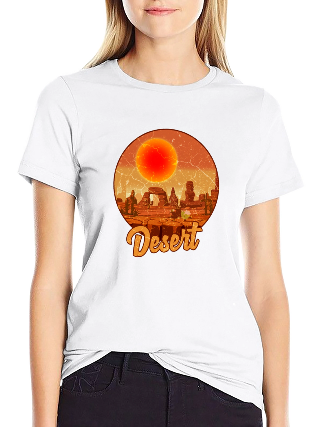Desert Graphic Tee - Retro Sunscape T-Shirt