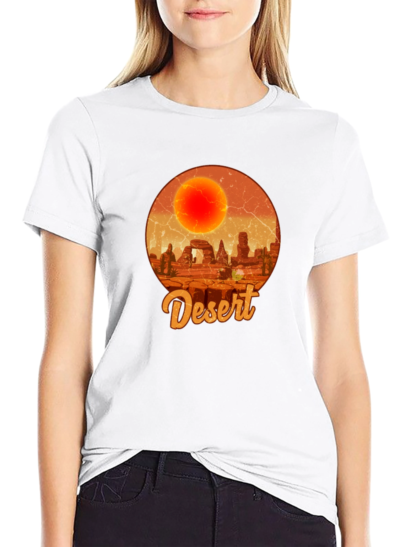 Desert Graphic Tee - Retro Sunscape T-Shirt