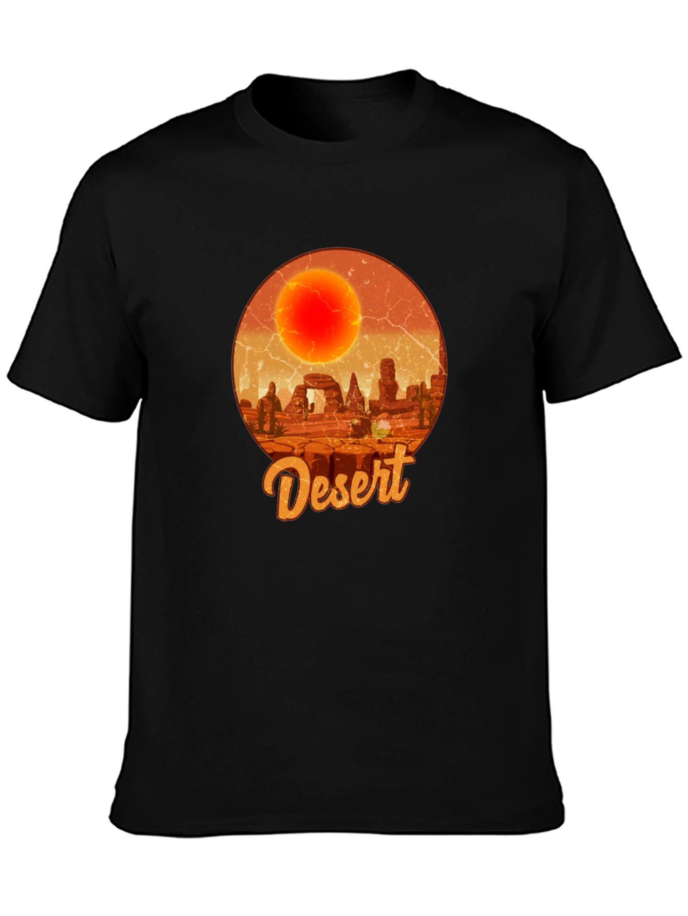 Desert Graphic Tee - Retro Sunscape T-Shirt