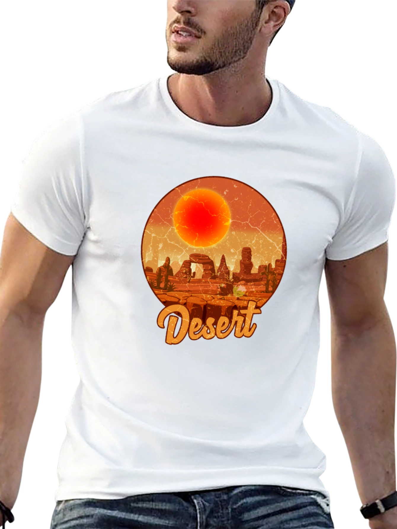 Desert Graphic Tee - Retro Sunscape T-Shirt
