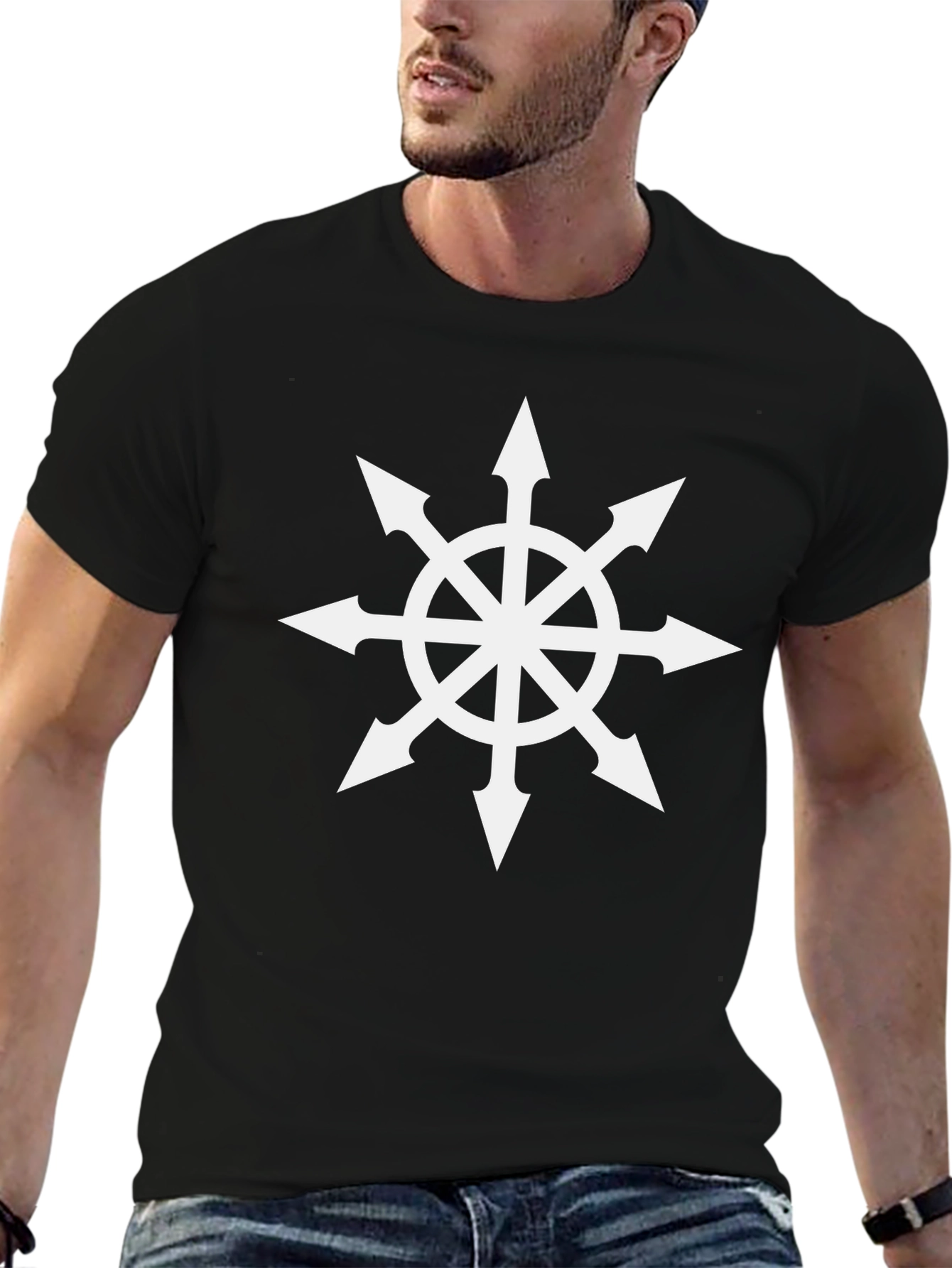 Chaos Star Graphic T-Shirt - Black Cotton Tee