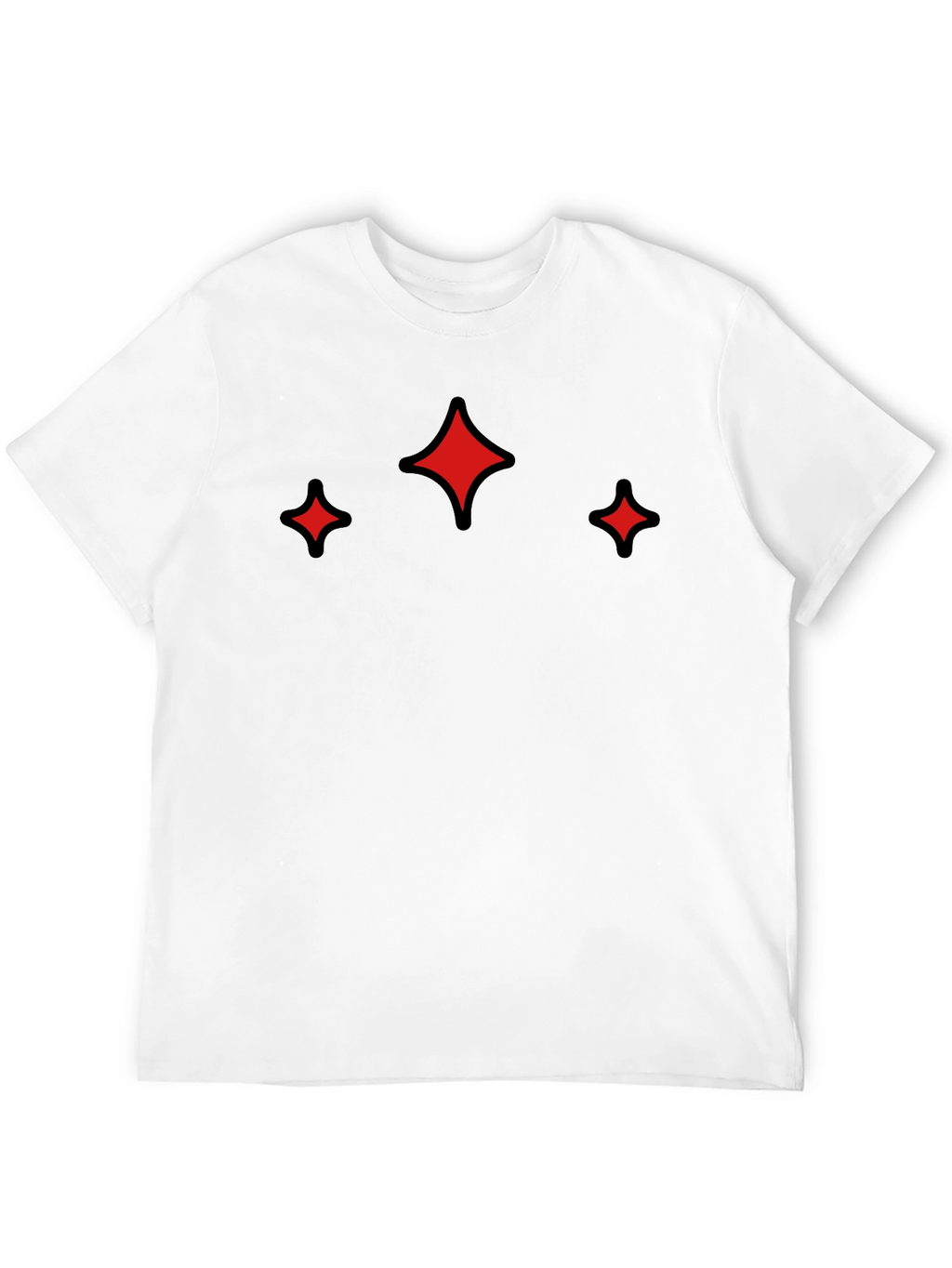 Modern Black Tee with Red Sparkle Design