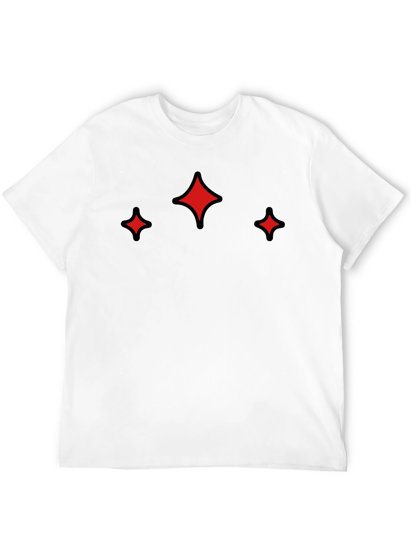 Modern Black Tee with Red Sparkle Design