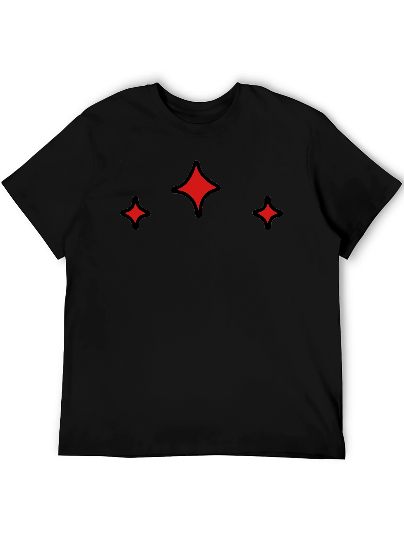 Modern Black Tee with Red Sparkle Design
