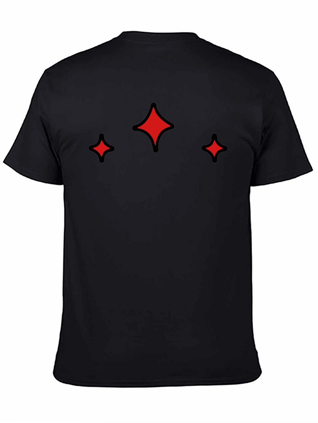 Modern Black Tee with Red Sparkle Design