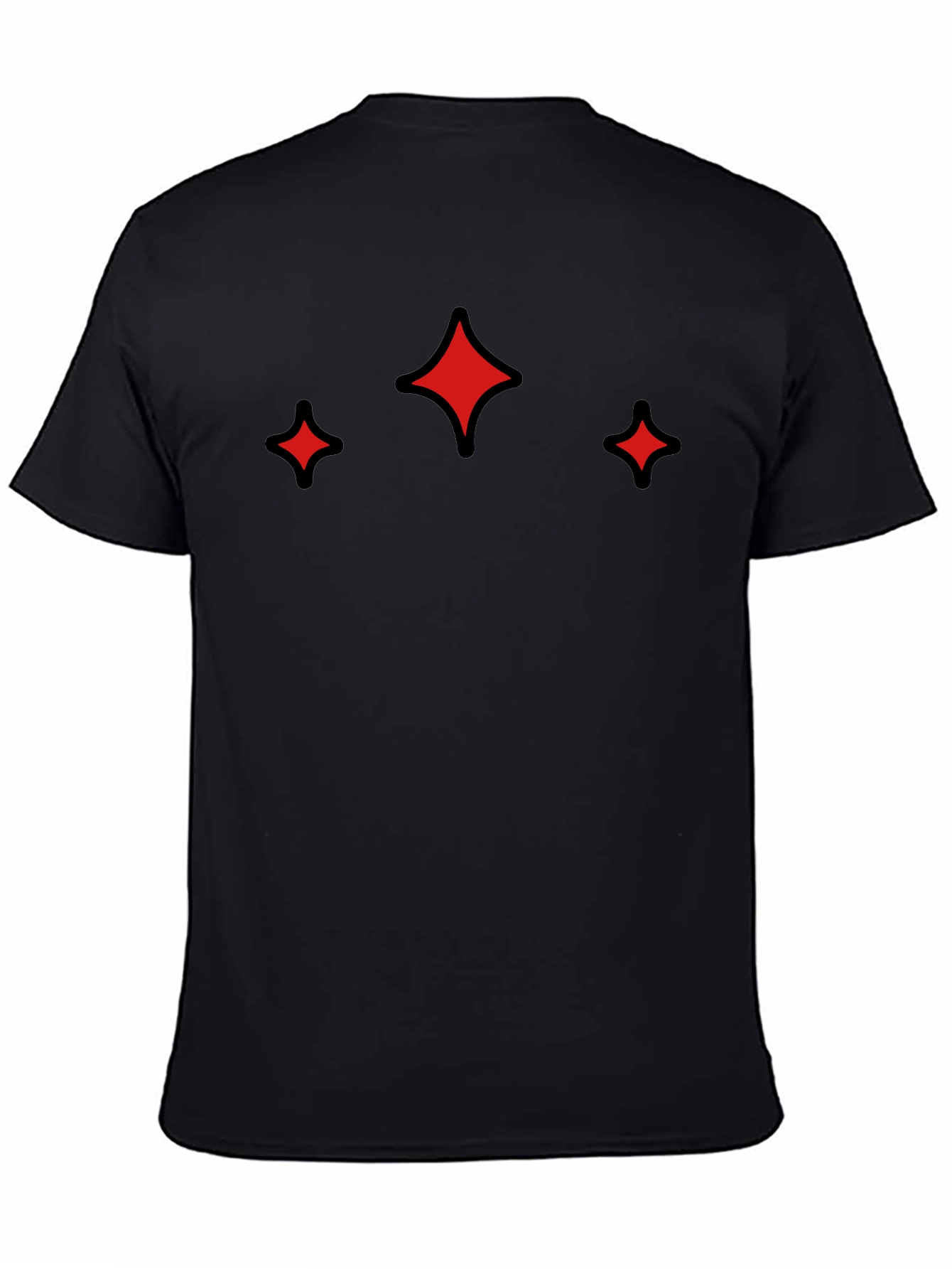 Modern Black Tee with Red Sparkle Design