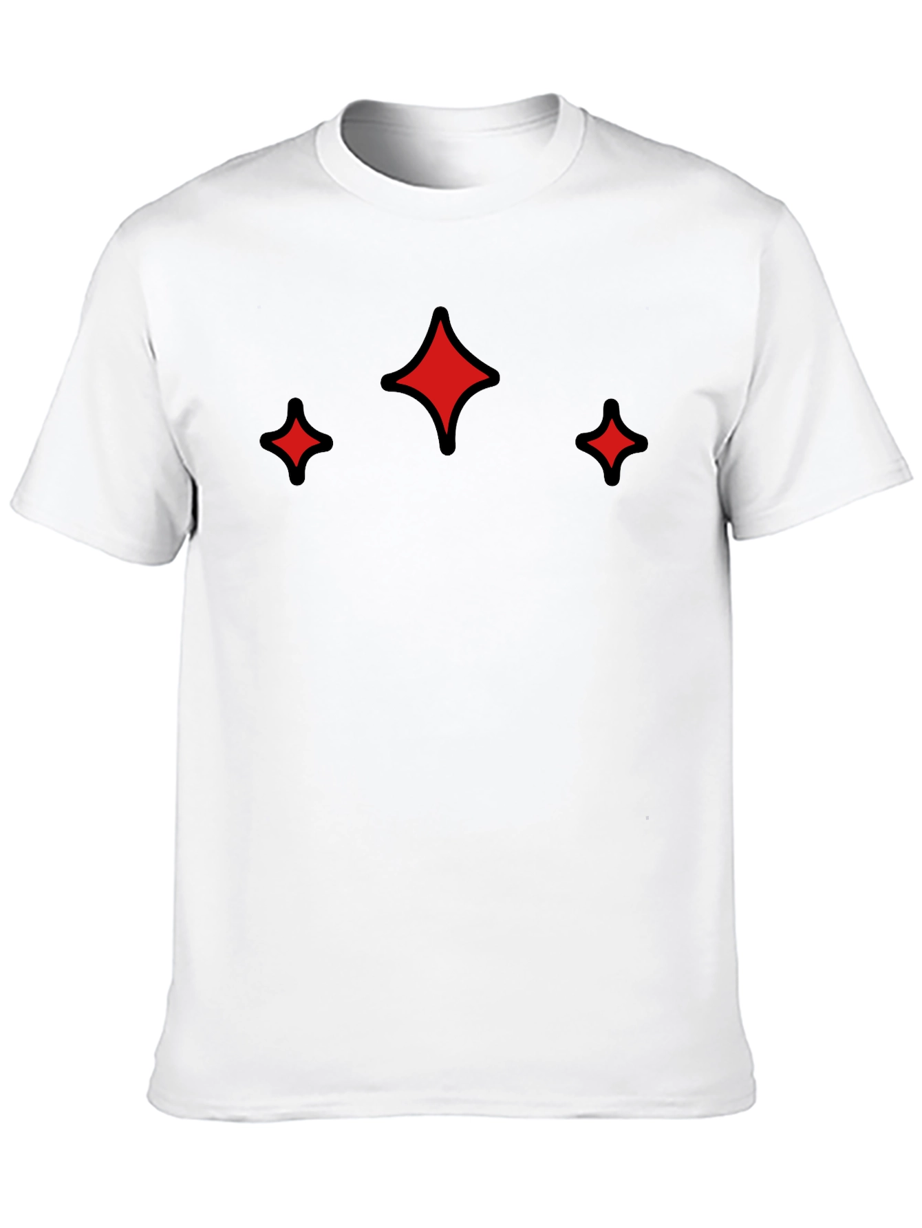 Modern Black Tee with Red Sparkle Design