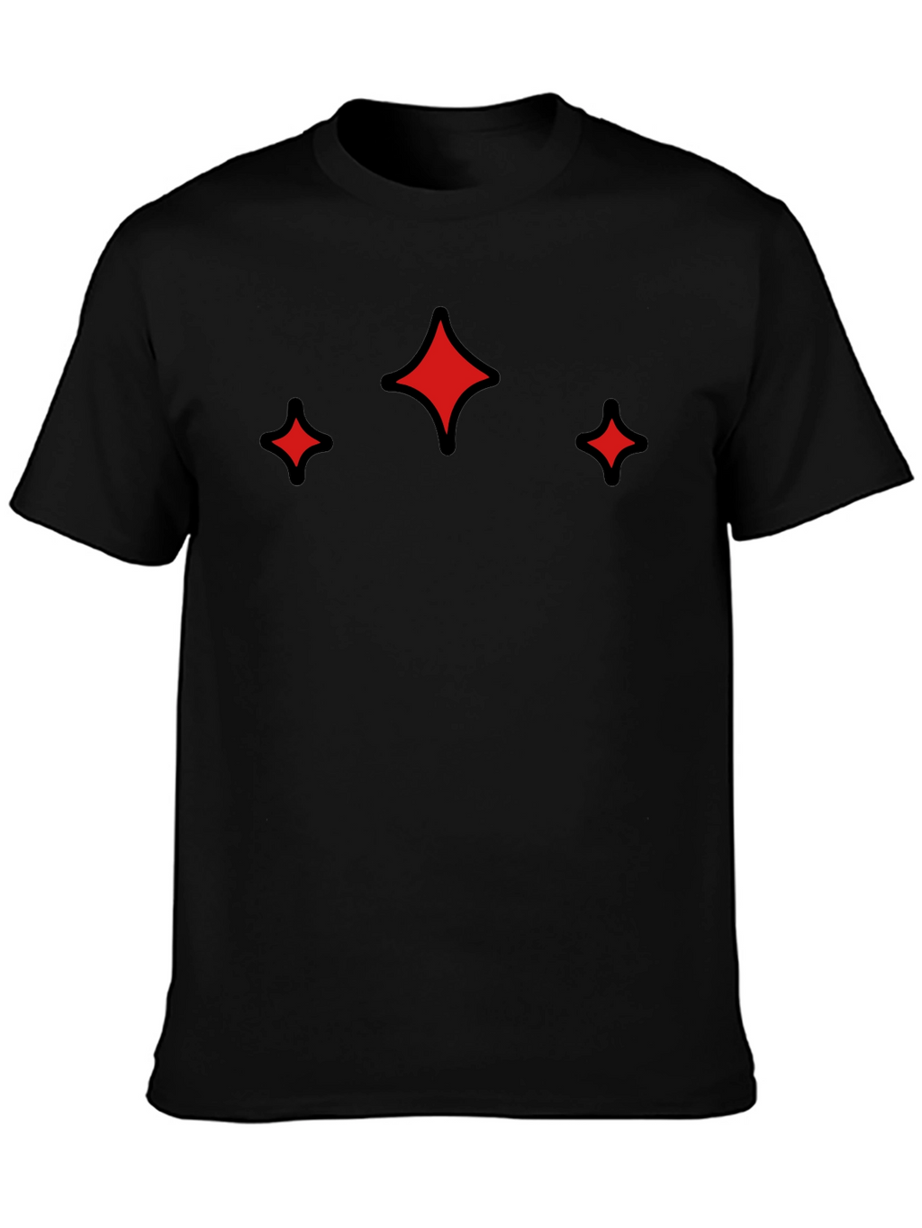 Modern Black Tee with Red Sparkle Design