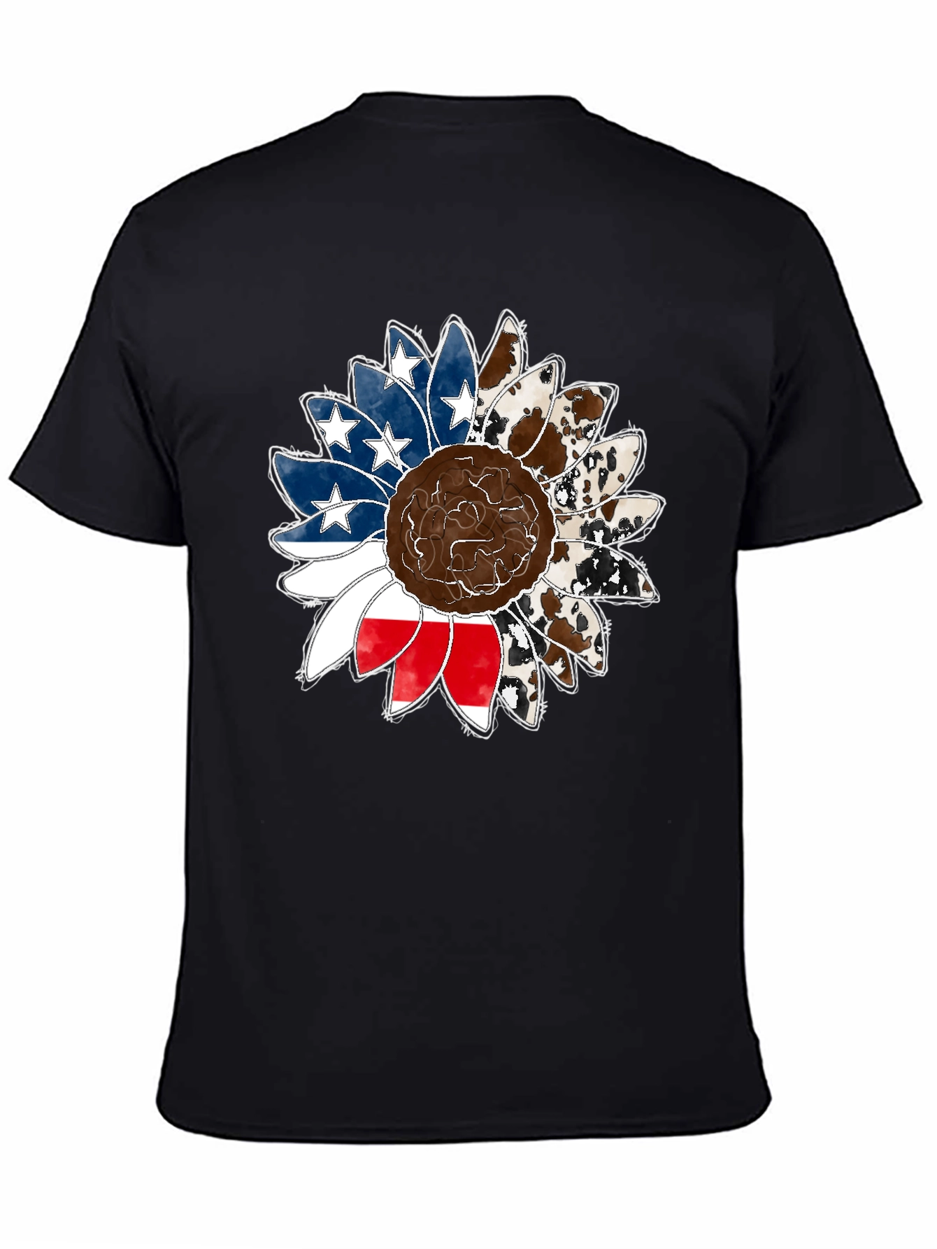 American Flag Sunflower Graphic Tee