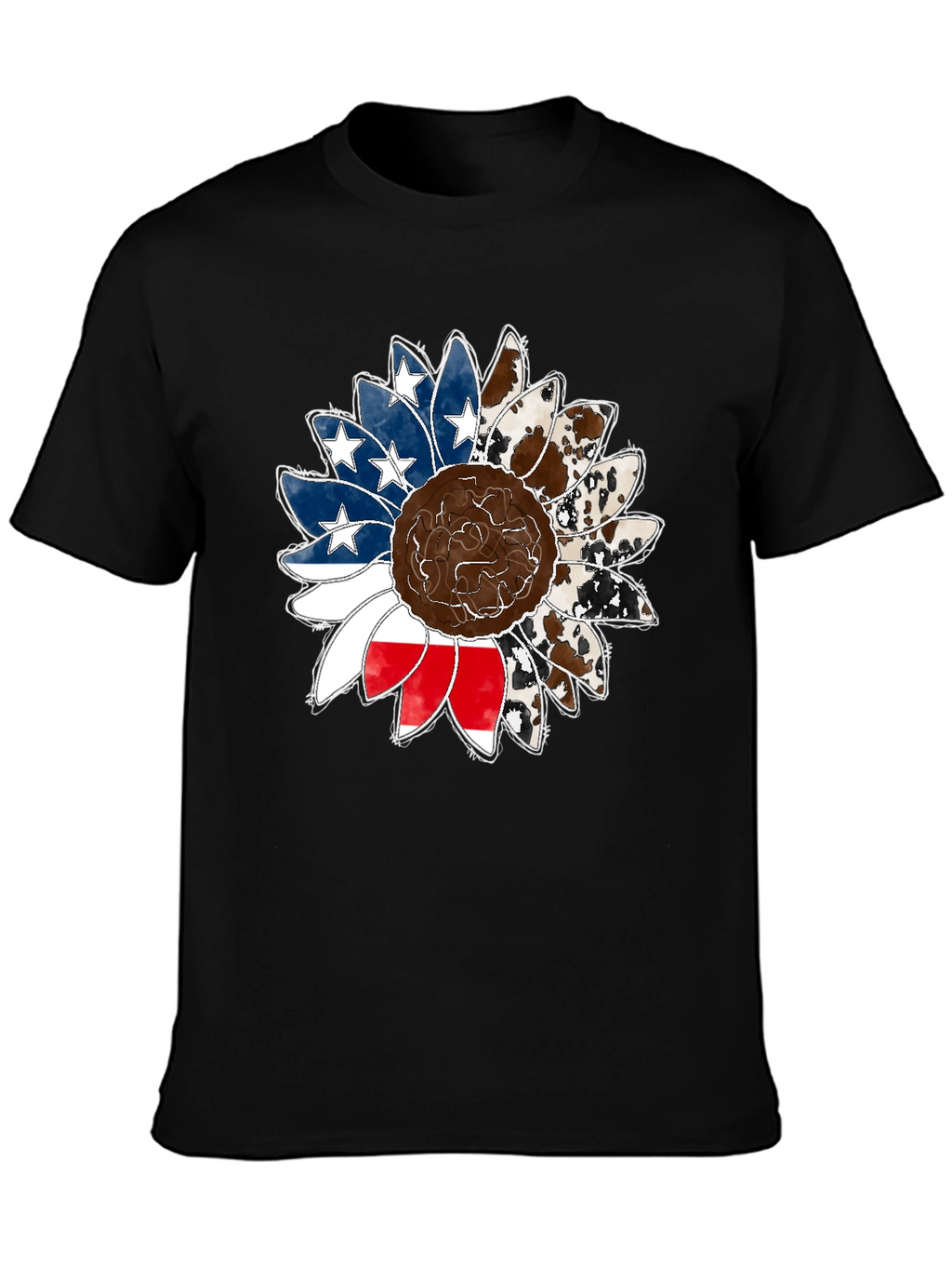 American Flag Sunflower Graphic Tee