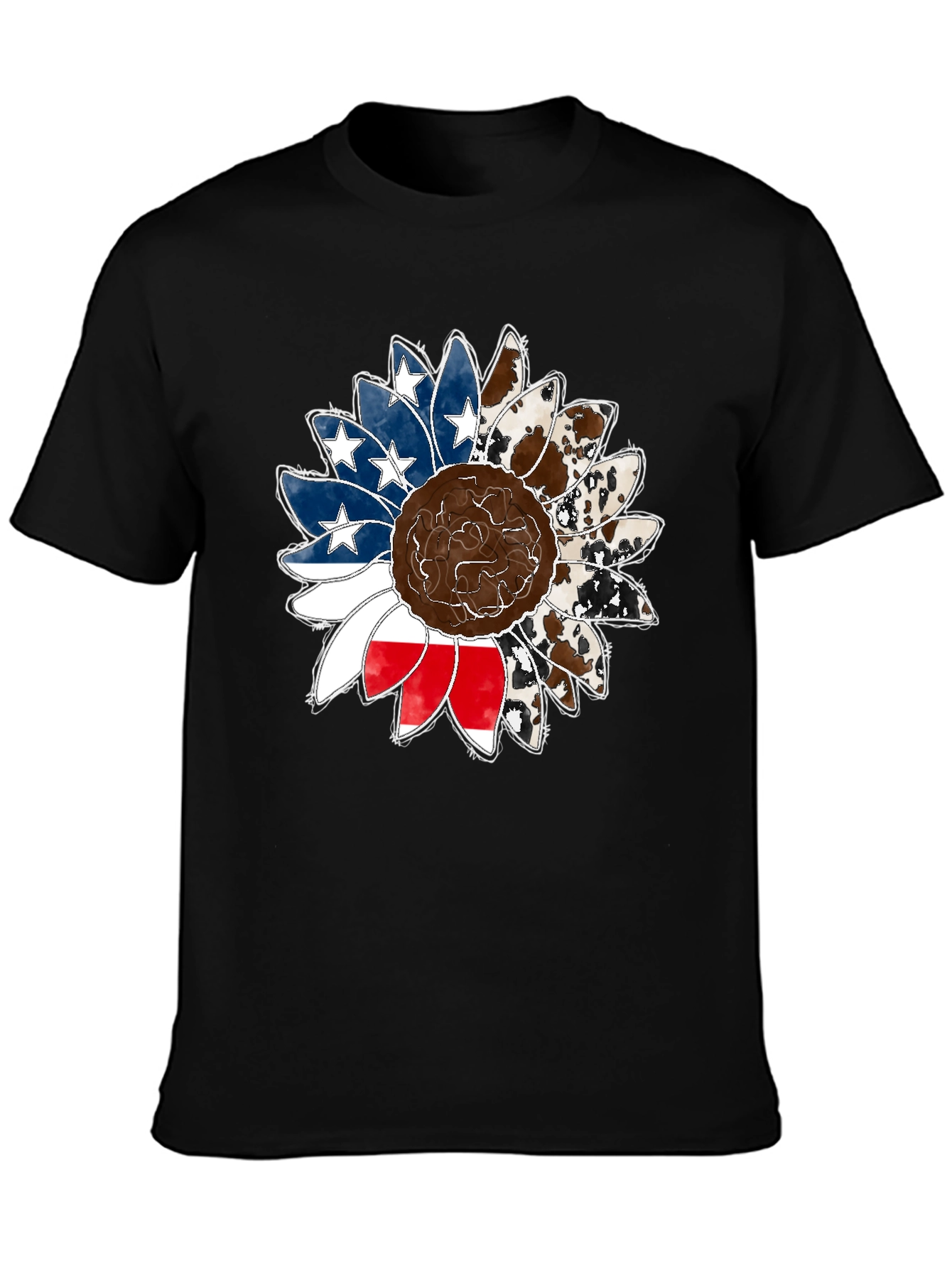 American Flag Sunflower Graphic Tee