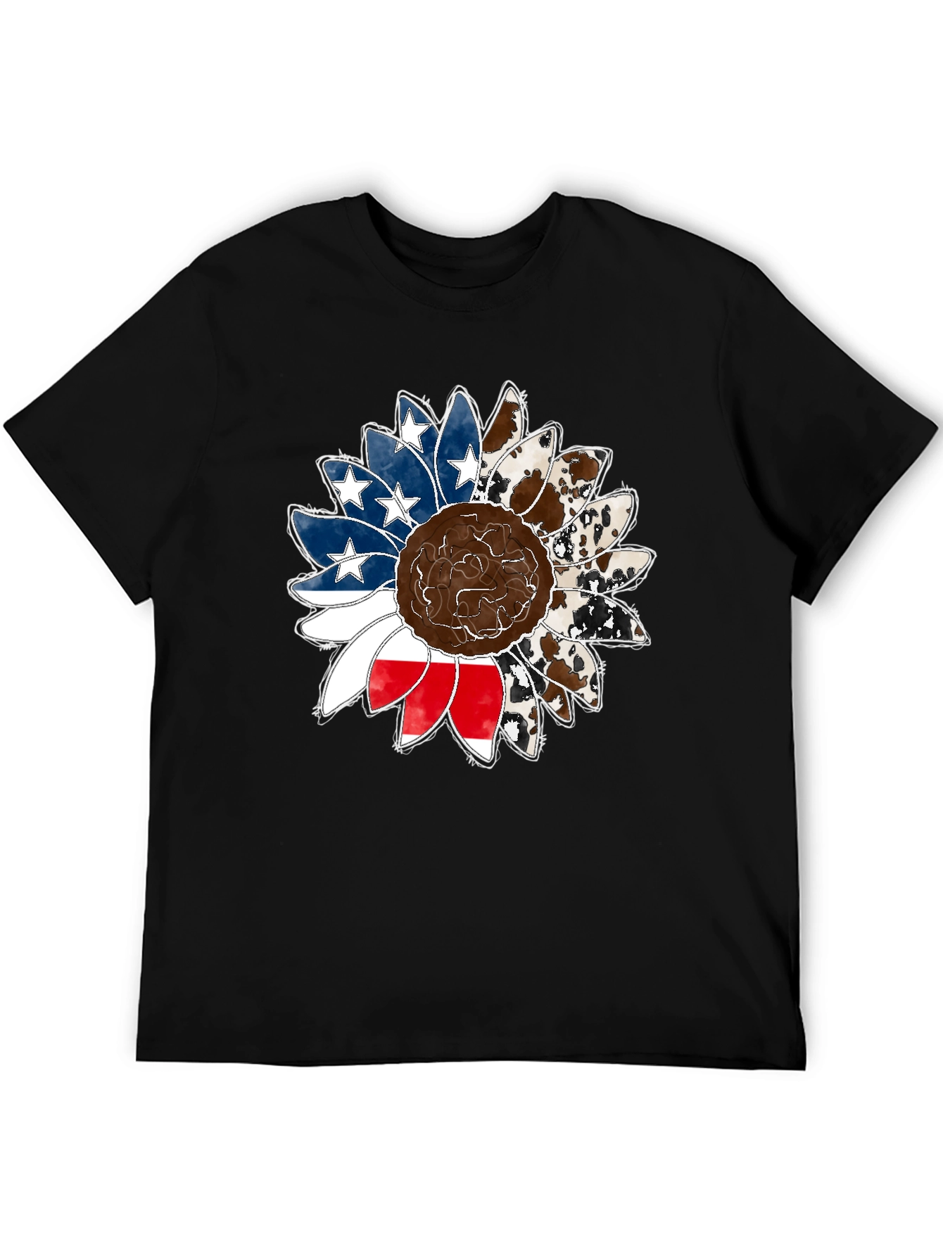 American Flag Sunflower Graphic Tee