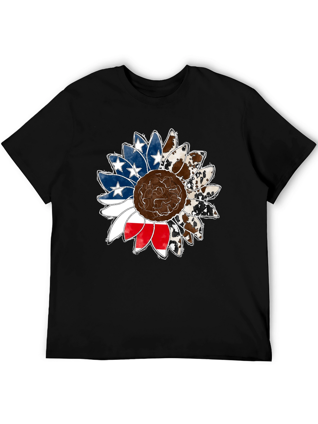 American Flag Sunflower Graphic Tee
