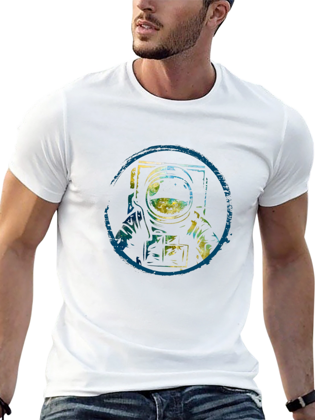 Astronaut Graphic Tee - Black Cotton Blend