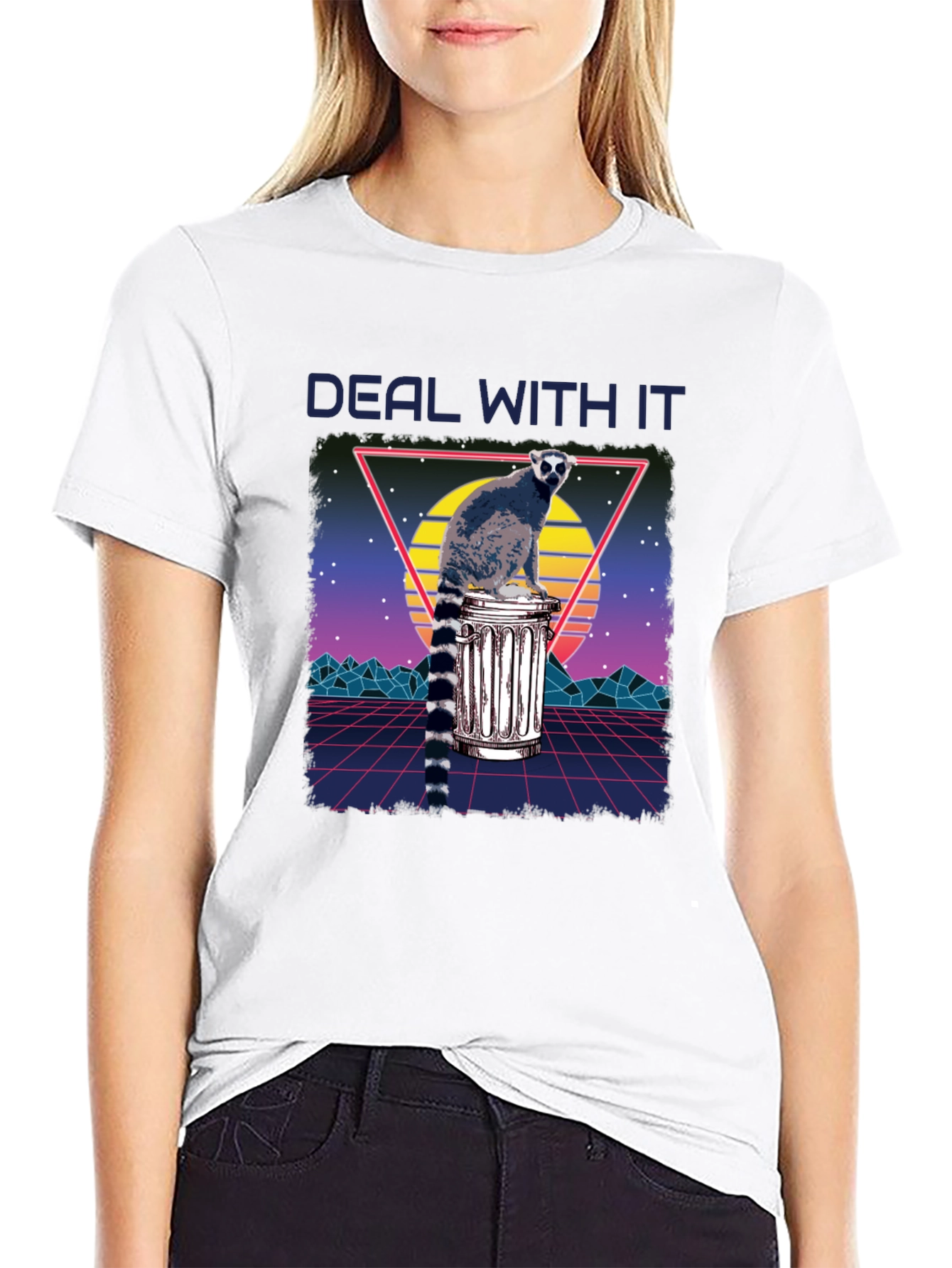 Retro Lemur Deal With It Graphic Tee
