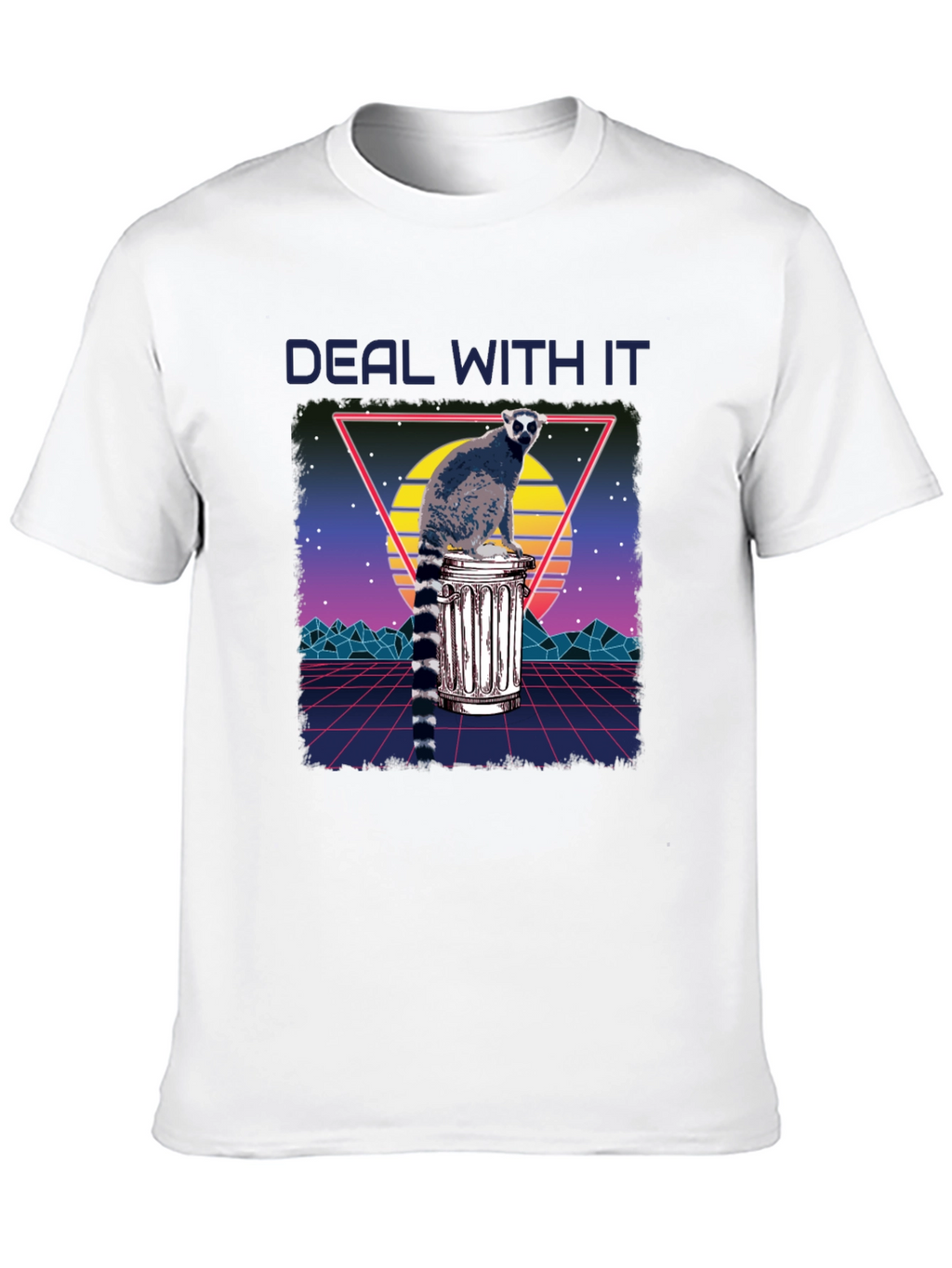 Retro Lemur Deal With It Graphic Tee