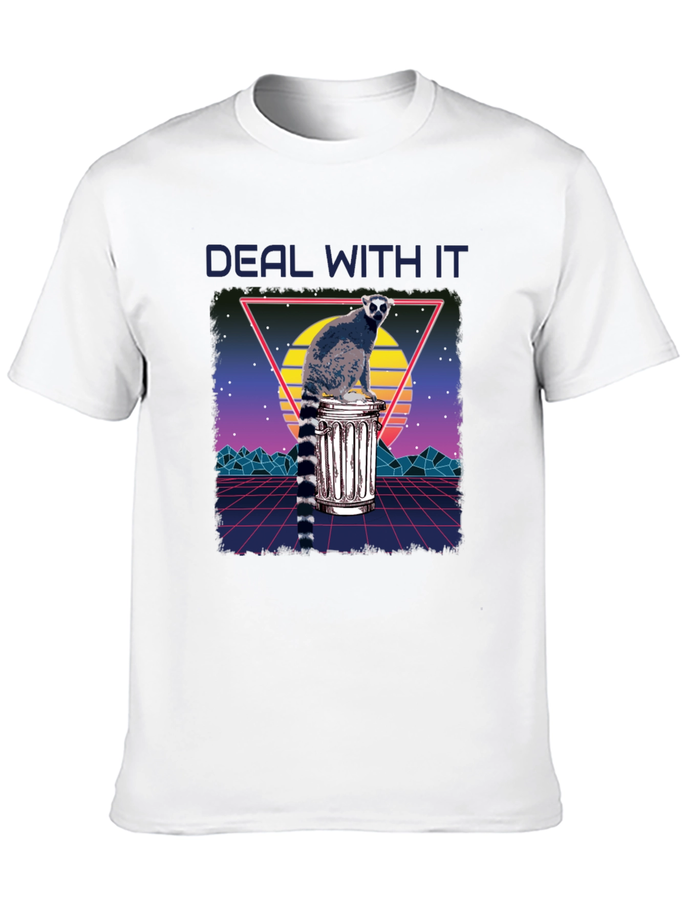 Retro Lemur Deal With It Graphic Tee